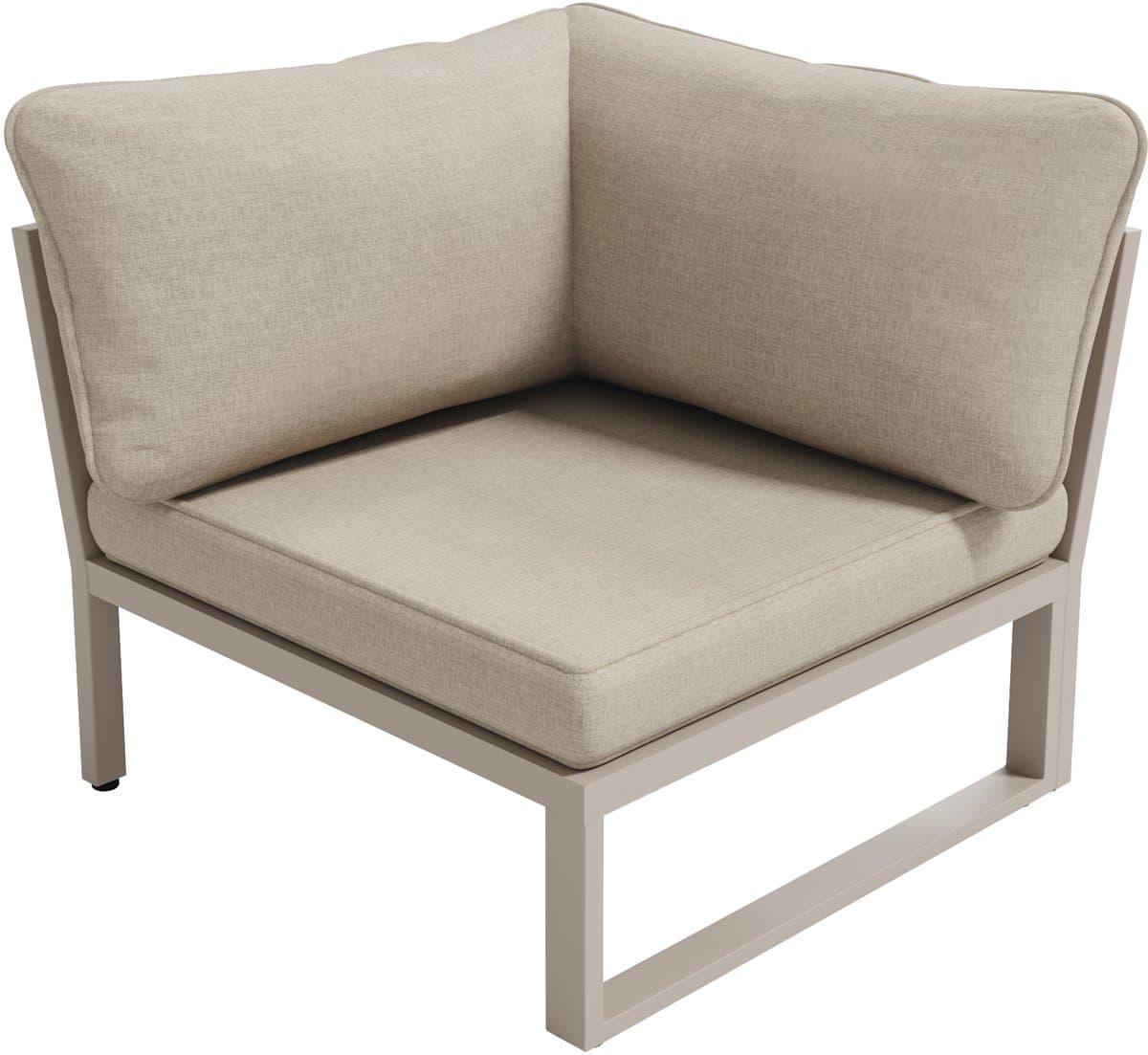 Sweiko Tuinset - Loungeset - Hoekbank + 2 hocker + Salontafel - Modulair meubilair - Met kussens - Metalen frame - Beige thumbnail 3
