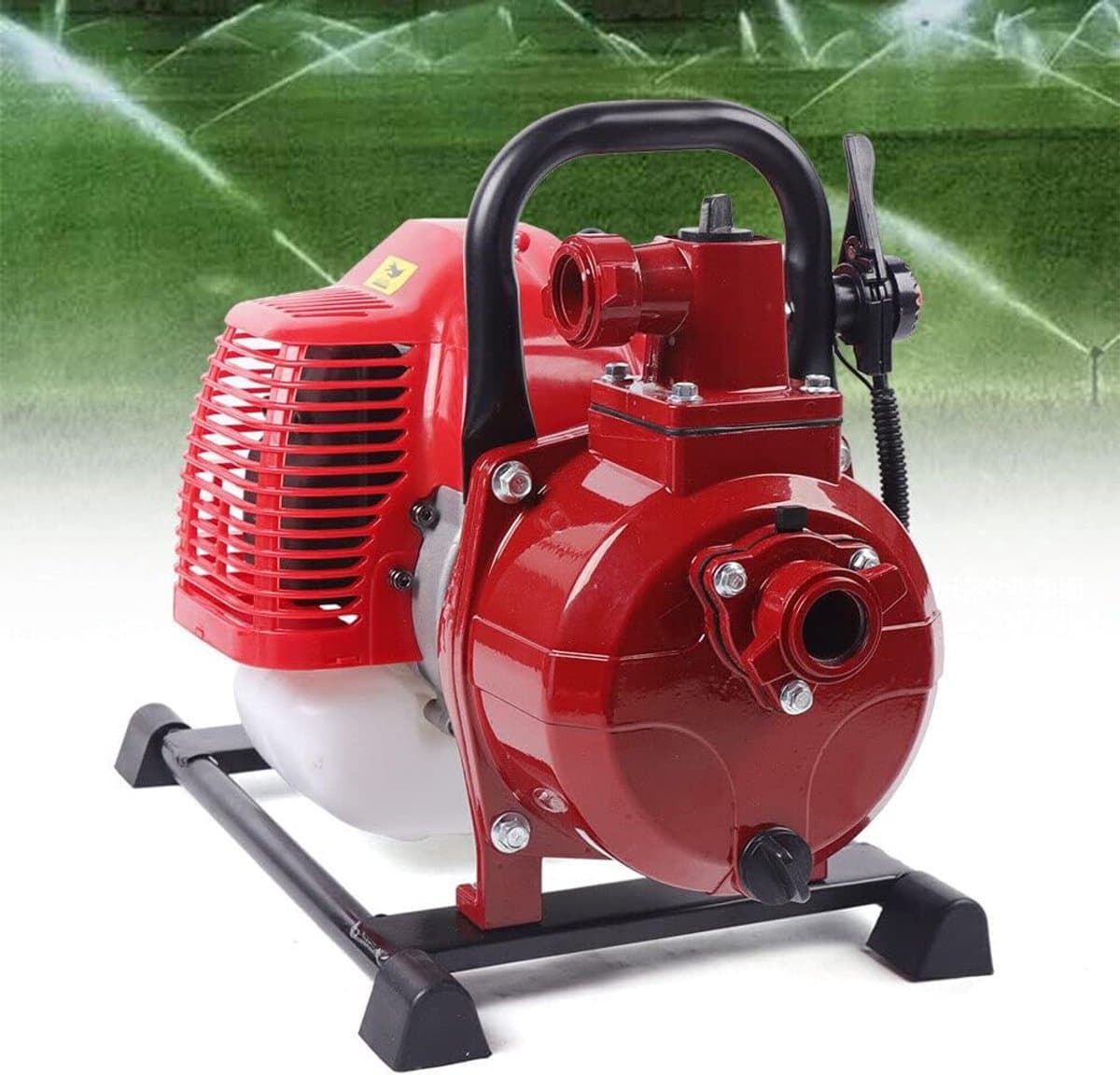 Benzine Waterpomp - Draagbare Tuinpomp - Tuin Bewatering - Tweetakt Motor - 25 mm Inlaat - Rood thumbnail 2