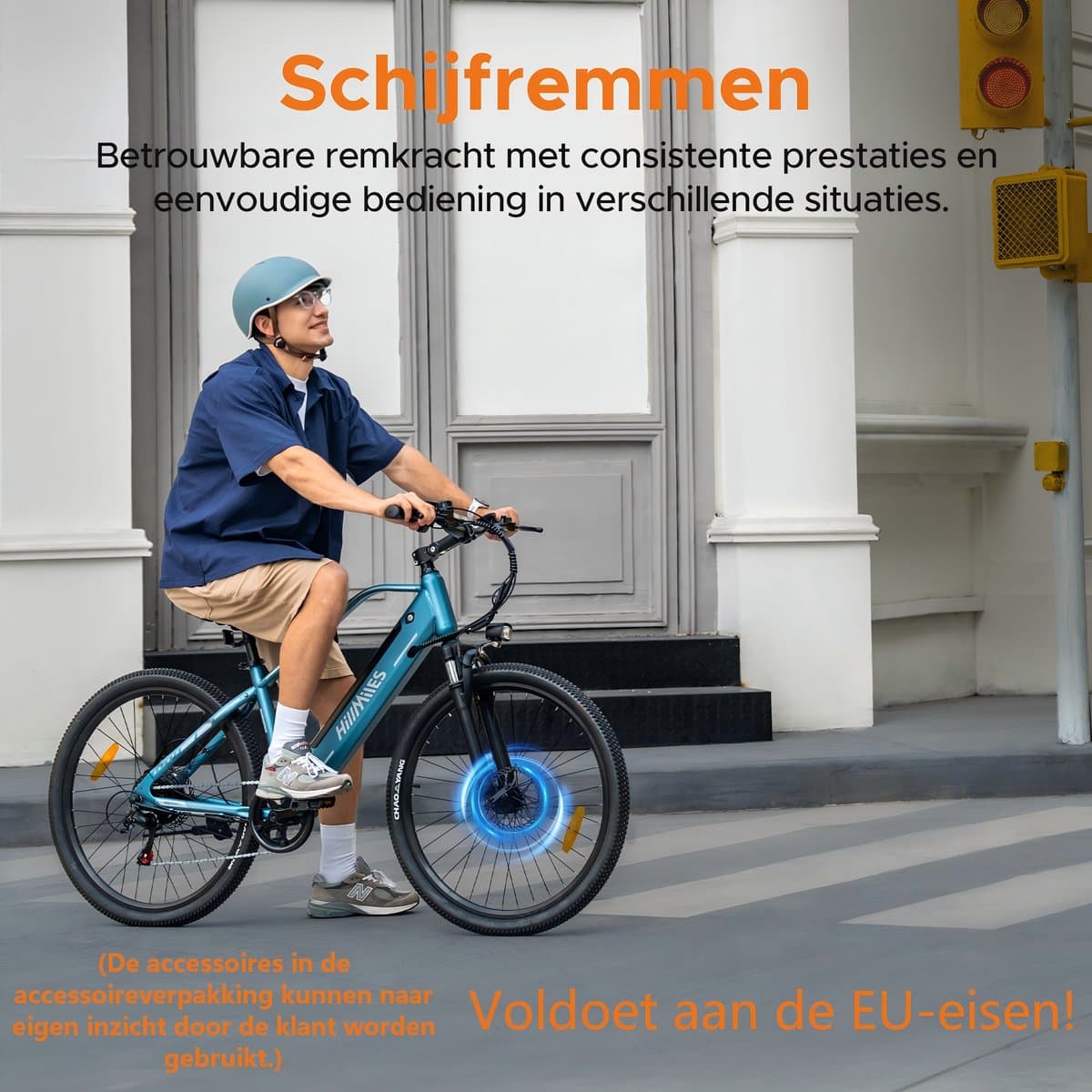 Hillmiles MileTrail 1 Elektrische fiets - Actieradius 80km - Verwijderbare batterij 36V13Ah - Motor 250W - Shimano 7 versnellingen - 26 Inch City Commuter EBike - blauw thumbnail 3