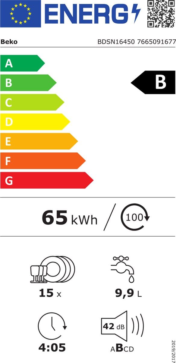 Beko BDSN16450 | Half geintegreerde vaatwassers | B Label thumbnail 2