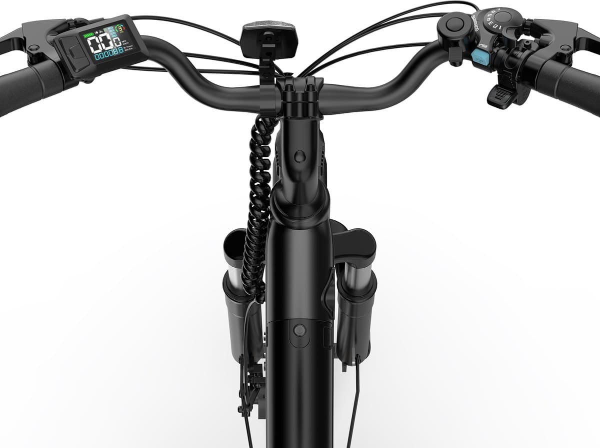 Qekud E26 Elektrische Fiets - Hoogkoolstofstaal - 36V 13Ah Accu - 80km Bereik - Shimano 7-Speed - 26" Banden thumbnail 3