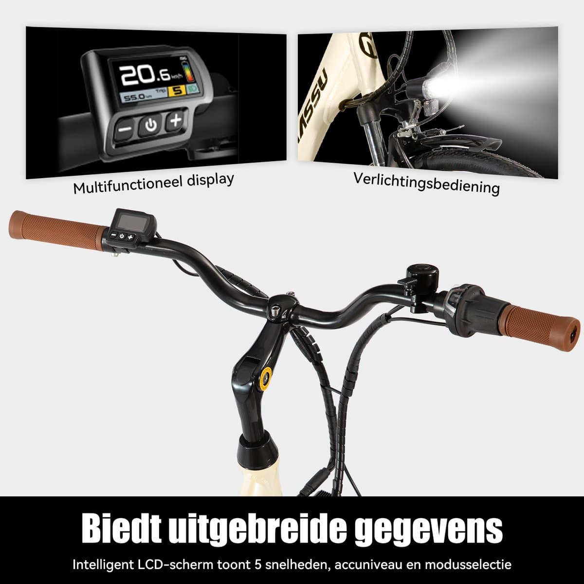 HILAND Montura Elektrische Stadsfiets 28 inch - E-bike Commuter Unisex - 250W Motor - 36V 10.4Ah Accu - 7 Versnellingen - Aluminium Frame thumbnail 7