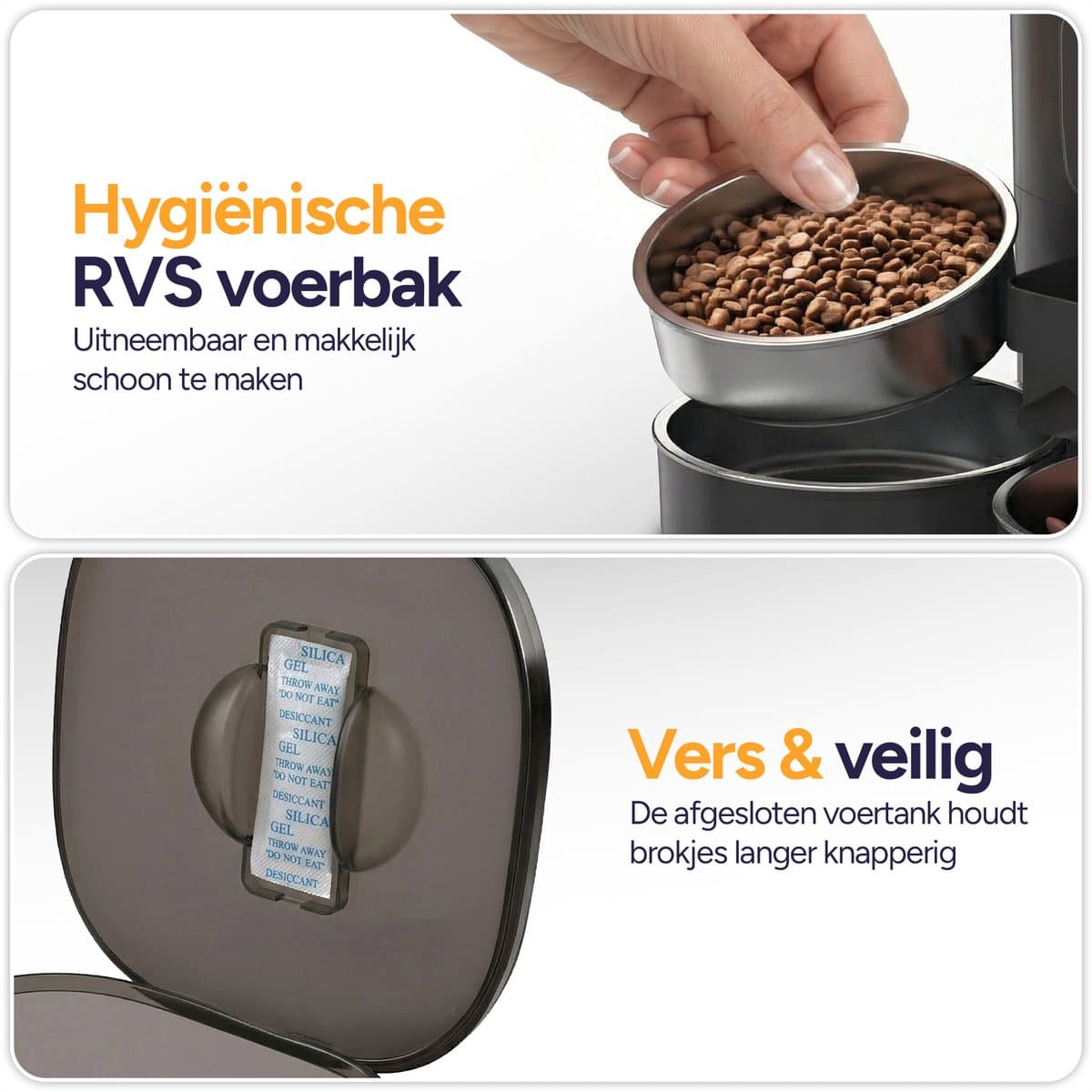 Viervoeter Feed Pro Dual - Automatische Voerbak 7L - HD camera & Audio - Kat en Hond - Voerautomaat met App - Zwart thumbnail 4