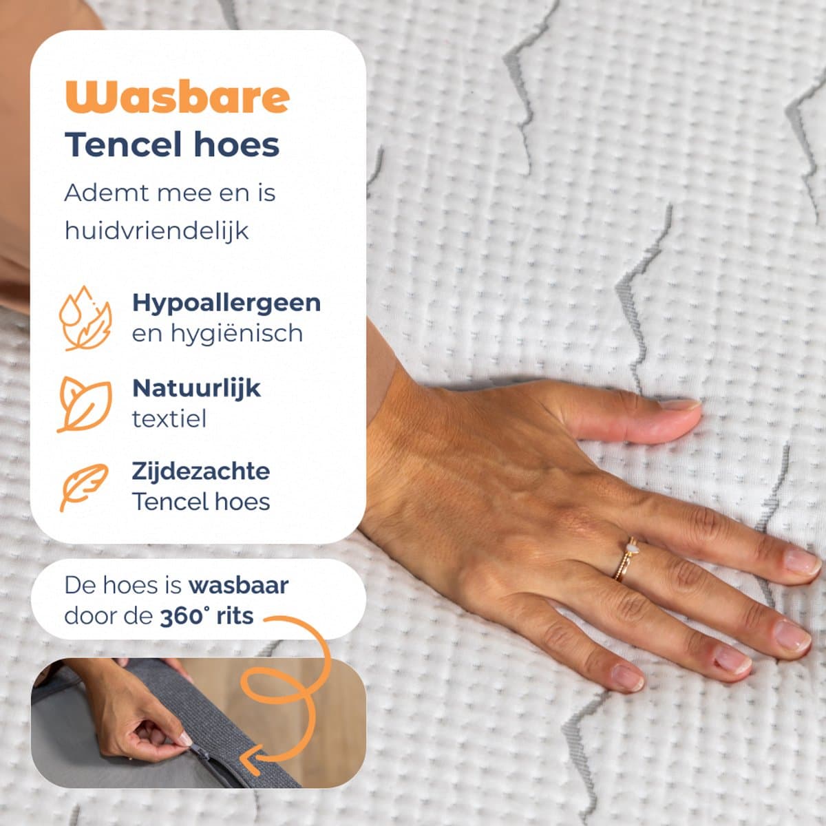Best Life Matras 80x200 cm - Traagschuim & Koudschuim Matras - Aanpasbaar - Tencel - 18 CM - 3 Lagen - Eenpersoons thumbnail 6