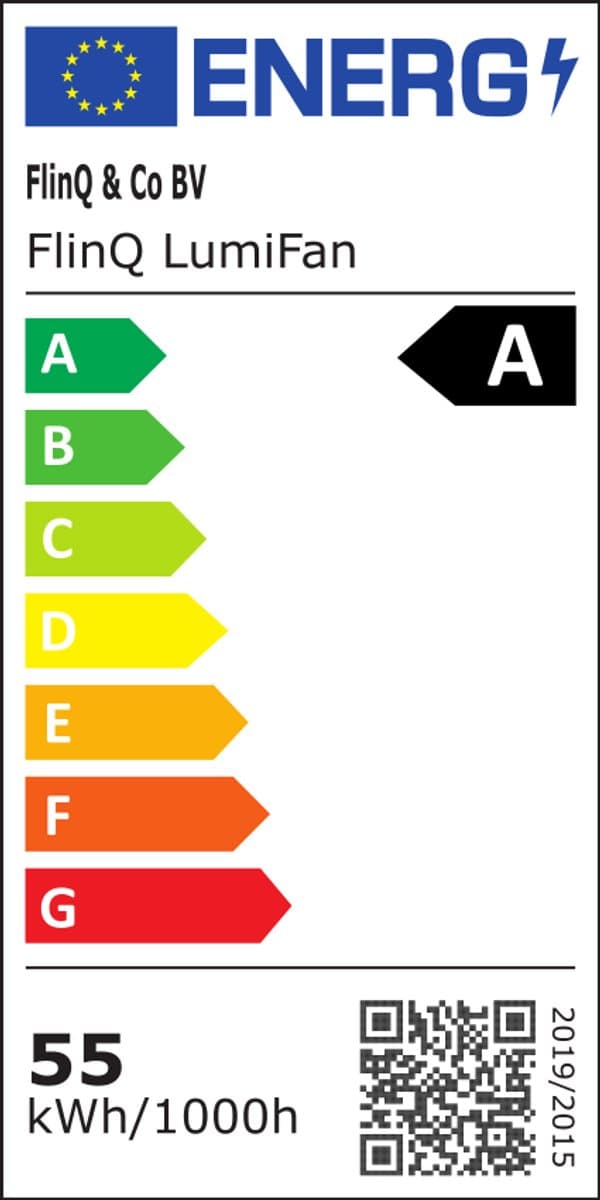 FlinQ LumiFan Ø50 cm Plafondventilator met Verlichting - Ventilator voor aan het Plafond - Ideaal voor op de Slaapkamer - Bestuurbaar met Afstandsbediening thumbnail 2