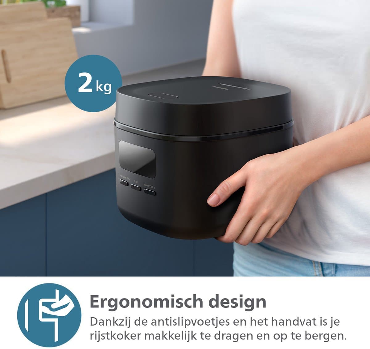 Philips 3000 Series Mini Rijstkoker HD3080/80 – Compact (0.54L) - 5 Programma’s - Anti-Aanbaklaag - Zwart – 400W thumbnail 8