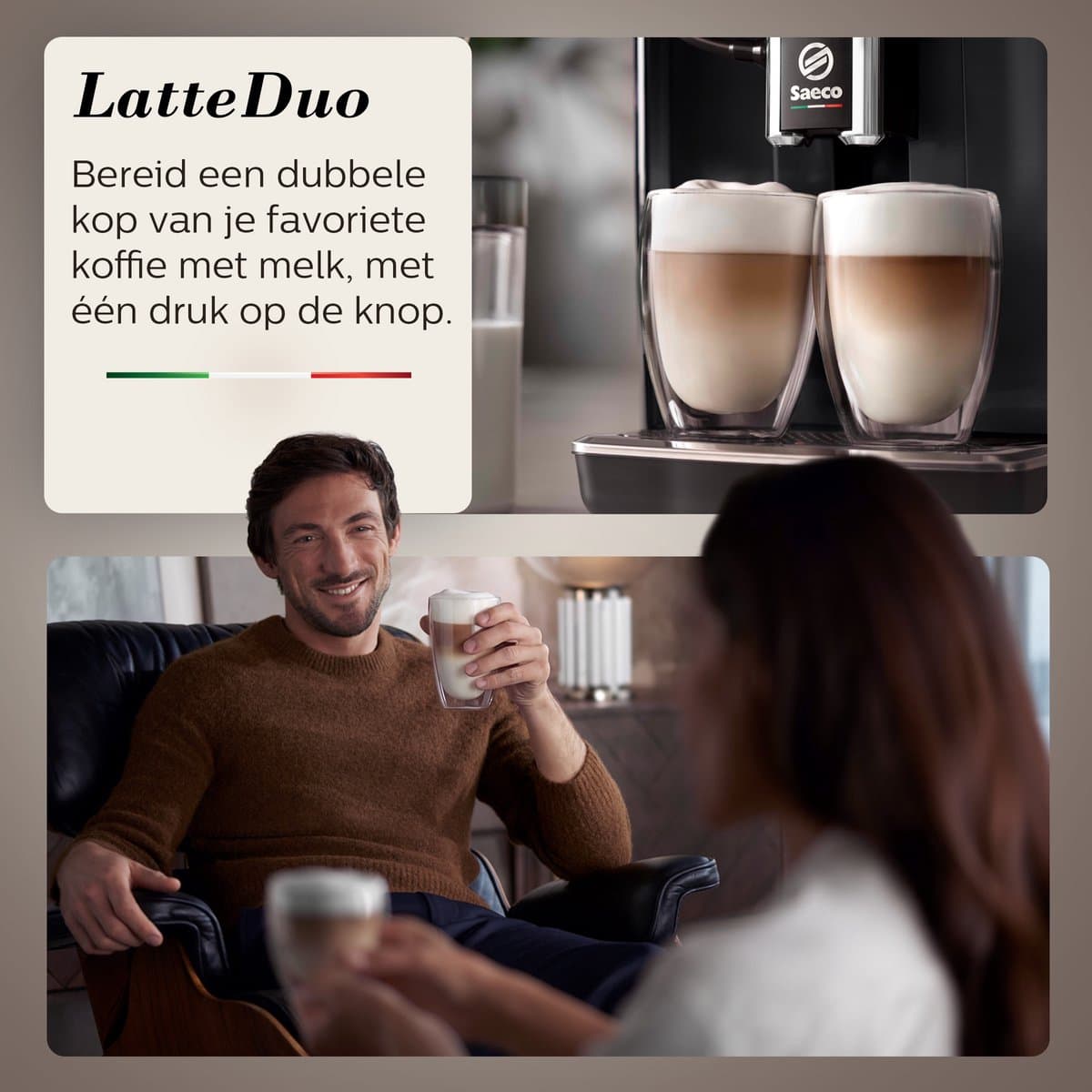 Saeco GranAroma - Espressomachine - 16 Dranken met melksysteem - Volautomatisch - Koffiemachine met bonen + AquaClean filter - Zwart (SM6580/00) thumbnail 6