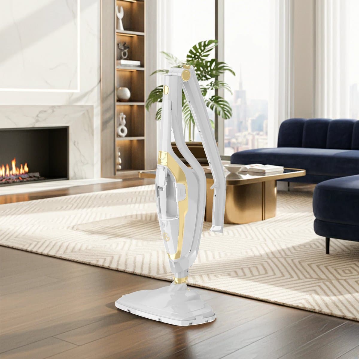 AG Stoomreiniger – 10-in-1 Steam Cleaner – Handstomer – Kledingstomer – Handstoomreiniger – Dieptereiniging voor Vloeren, Badkamer, Tegels, Ramen & Textiel – Vlekkenreiniger – 1500W – 115°C – Inclusief 13 Accessoires – White Gold Edition thumbnail 5