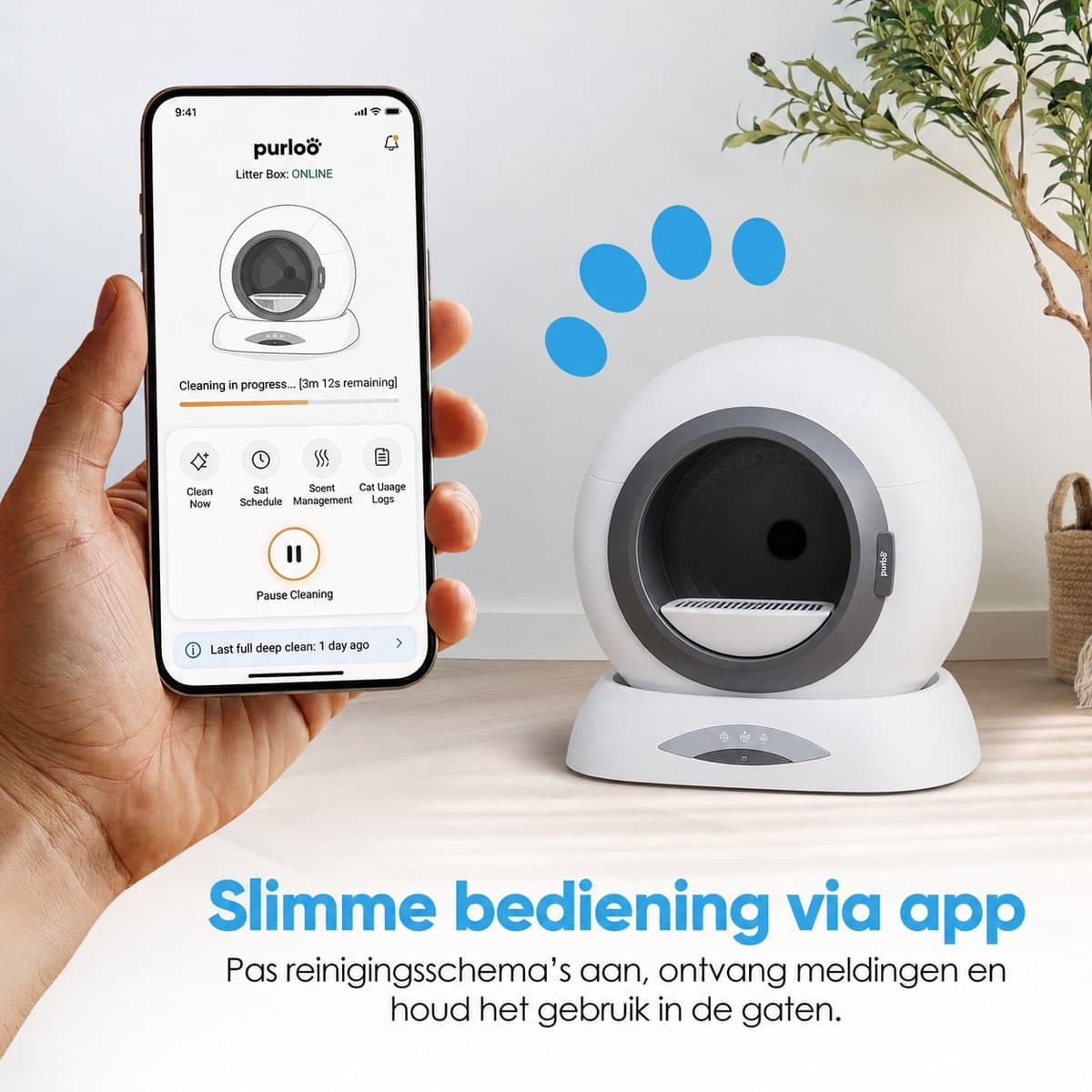 Purloo Automatische Kattenbak 65L XXL - Zelfreinigend thumbnail 3
