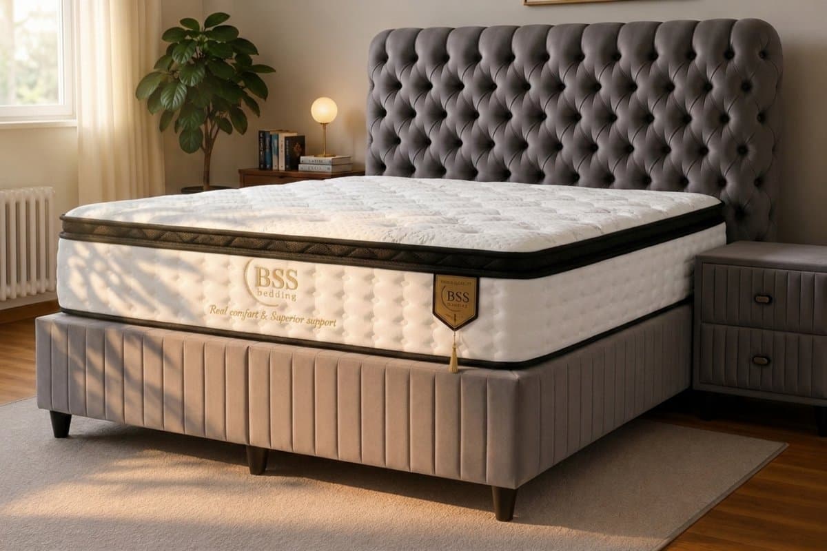 BSS Bedding Fluffy Paris - Boxspring - Boxspring met Opbergruimte - 160x200 - Grijs