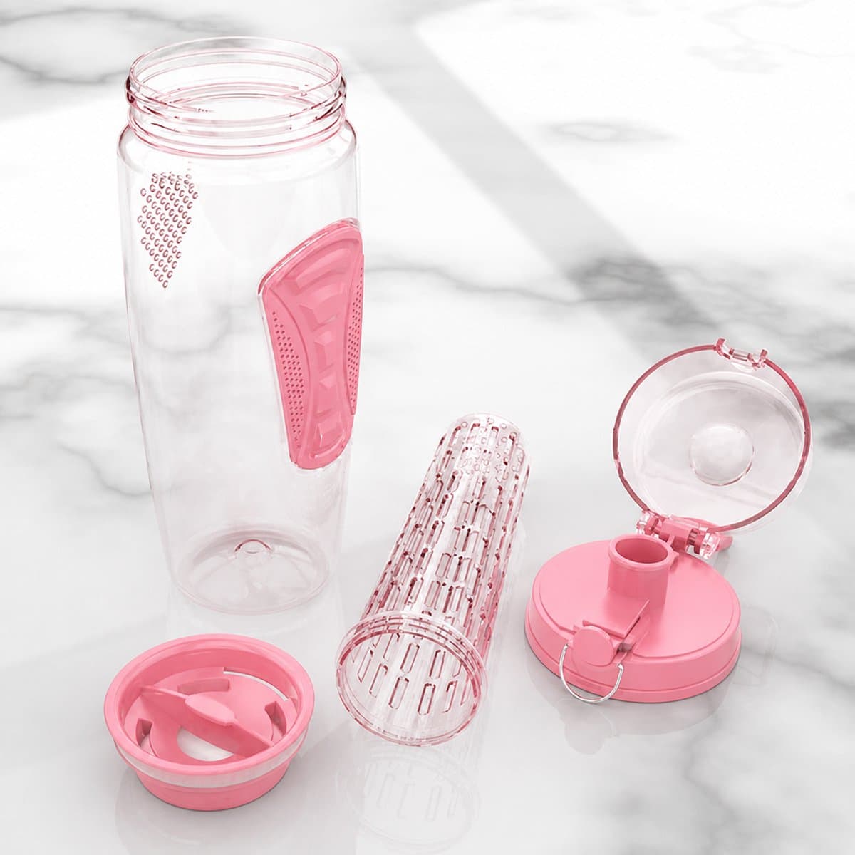 Afecto Fruitfles 1000ml - Sport Infuser, Roze, BPA-vrij thumbnail 3