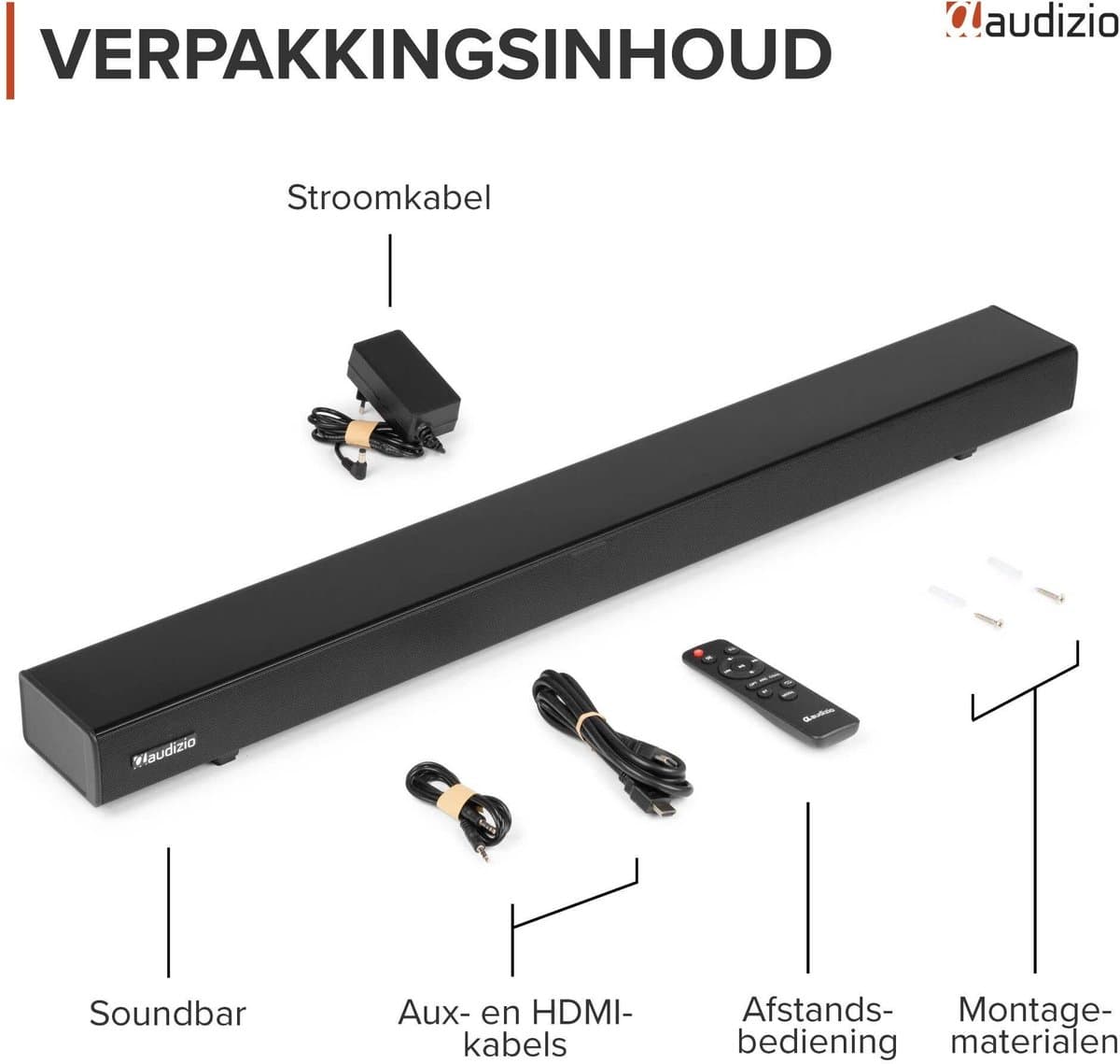 Soundbar - Audizio SB95 - HDMI-ARC - Bluetooth - 120W - Optisch - Soundbar voor TV - 88 cm breed thumbnail 8
