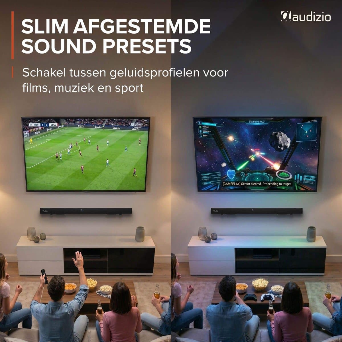 Soundbar - Audizio SB95 - HDMI-ARC - Bluetooth - 120W - Optisch - Soundbar voor TV - 88 cm breed thumbnail 7