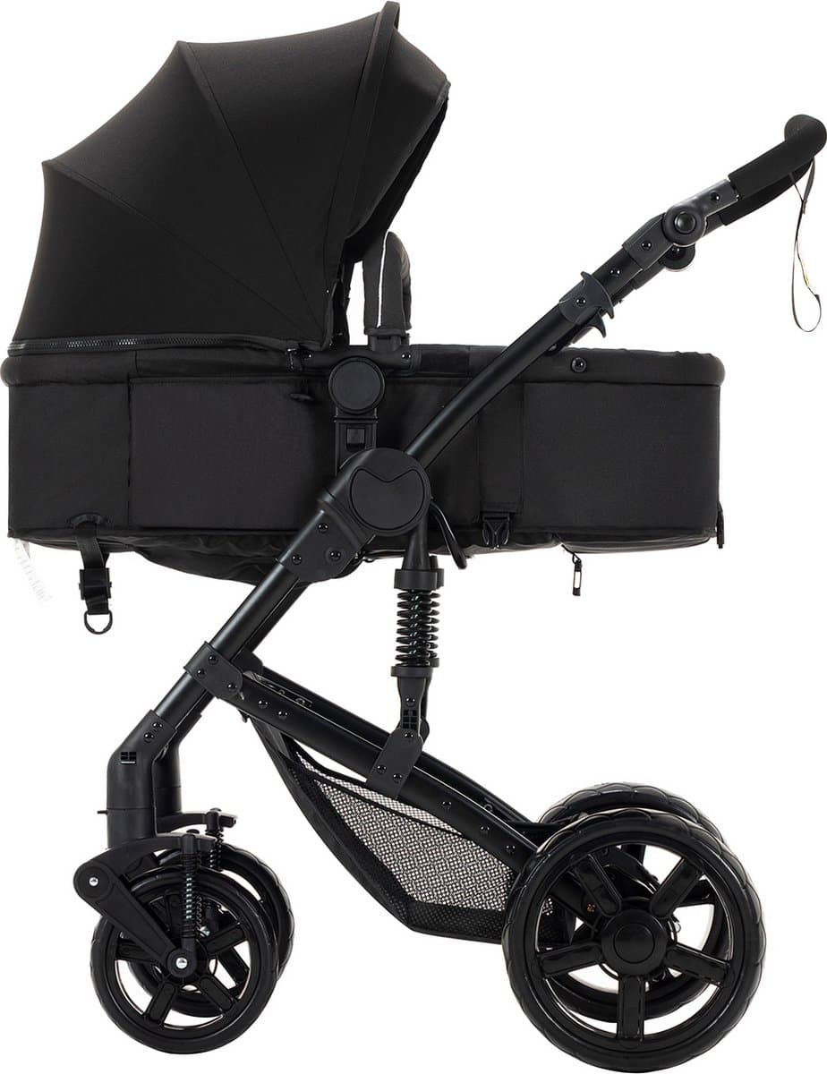Luxe 3-in-1 Kinderwagen - Wandelwagen - Autostoeltje - Buggy - Reiswieg - Inklapbaar - 0-36 Maanden - Zwart thumbnail 5