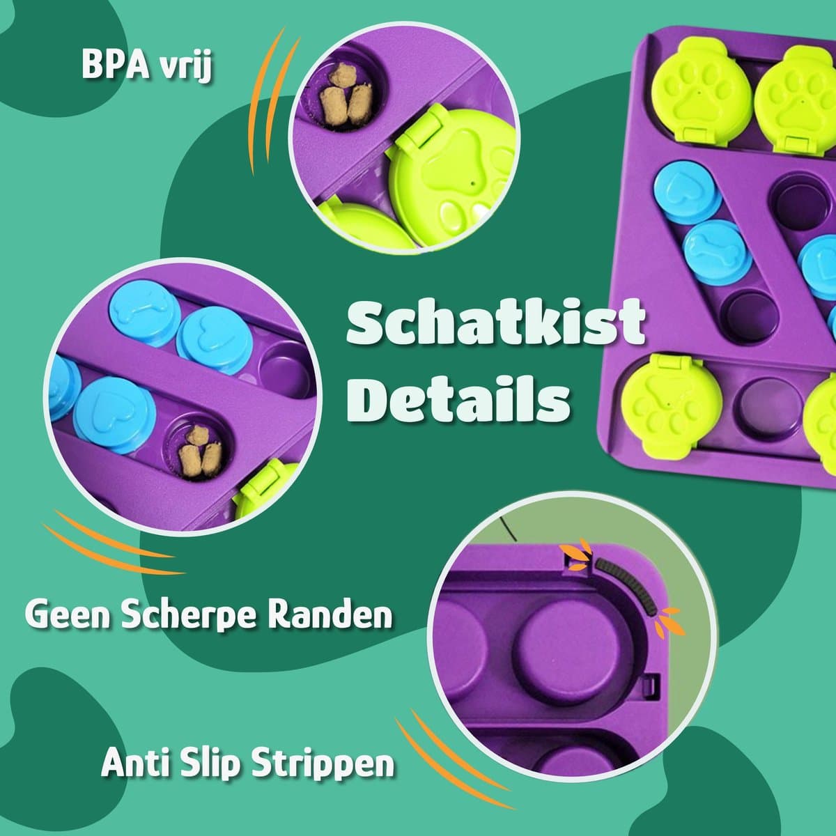 Mister Mill Puzzel Hond - Interactieve Hondenpuzzel - Intelligentiespeelgoed Hond / Kat - Denkspel Hond - Schatkist - Level 2 - Snuffel Schat - Interactieve Hond - Interactief Kattenspeelgoed - 30 x 27 CM thumbnail 3