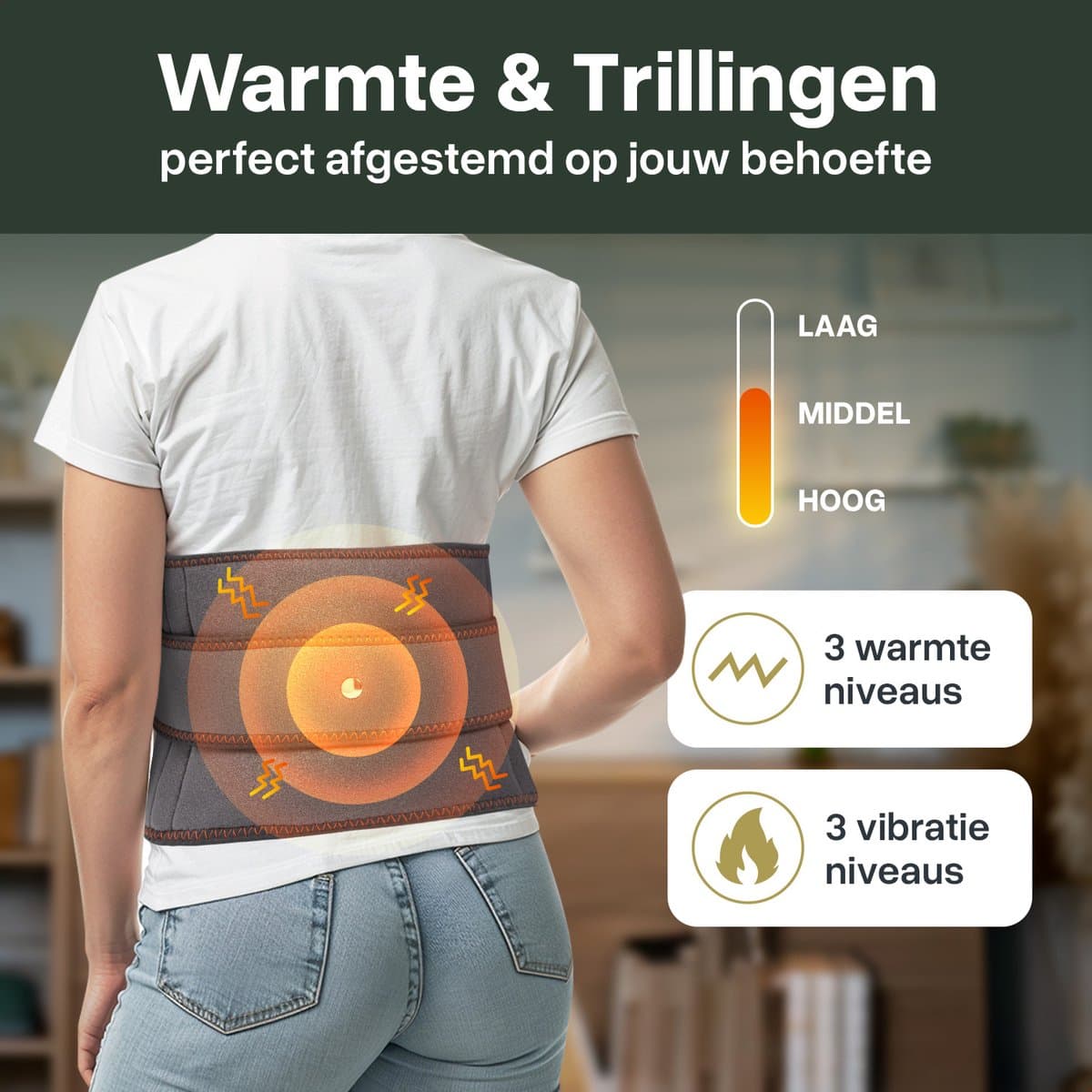 Jake Boss® Massageband Apparaat - Rugmassage met Infrarood Verwarmings Band - Rugband Onderrug - Warmteband Kussen voor Rug & Buik - Rugpijn Warmtegordel - Elektrisch Massagekussen - Warmte en Massage Apparaten thumbnail 2