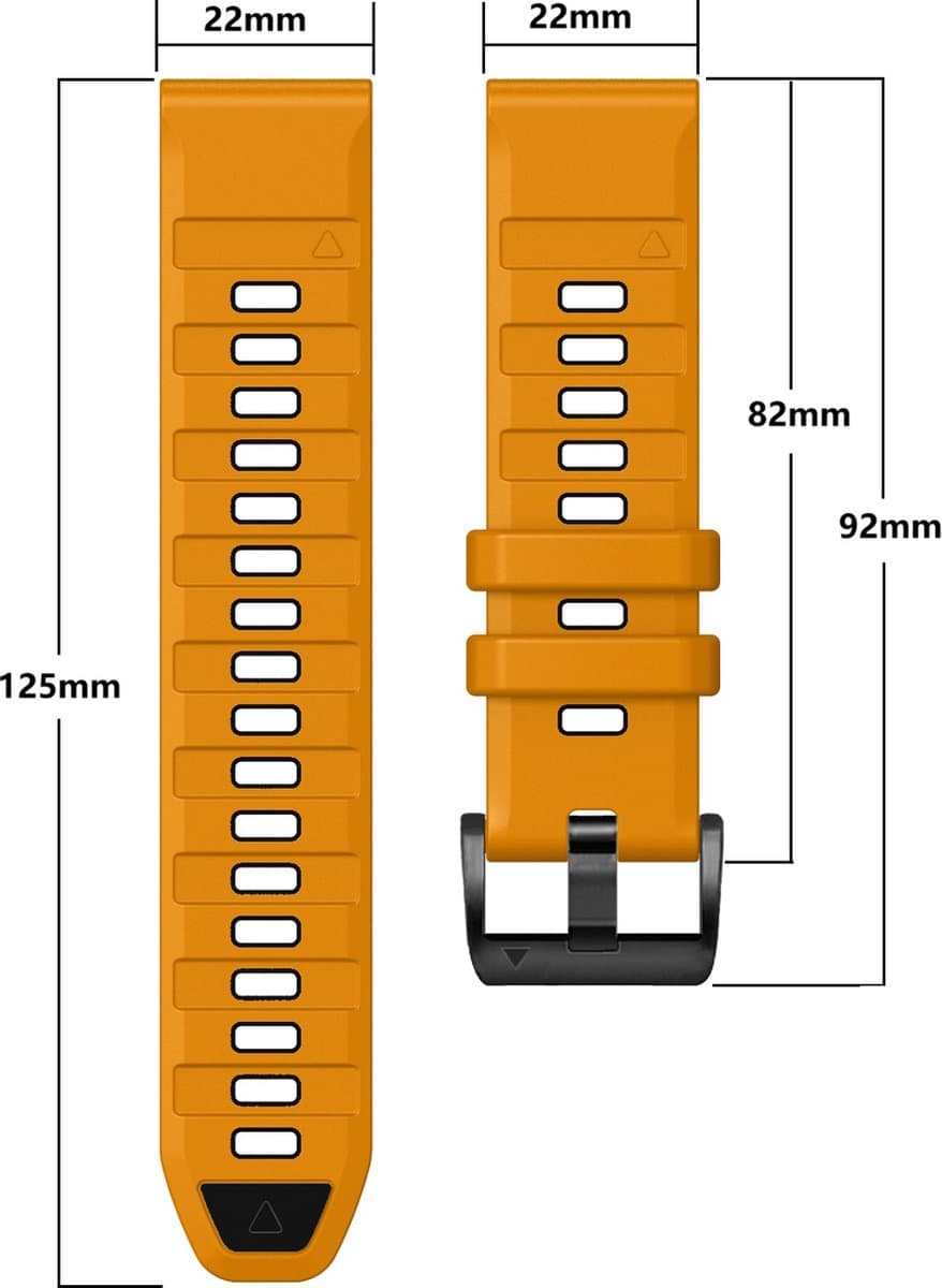 Stravo Siliconen bandje in Fenix 8 Stijl voor Garmin Fenix 5 (Plus)/Fenix 6 (Pro)/Fenix 7 (Pro-Sapphire-Solar)/Fenix 8-47mm/Fenix E-Garmin Epix (Pro) Gen 2-47mm - Quickfit 22 / 22mm band voor Garmin smartwatches - Horlogebandje - Zwart/Grijs thumbnail 4