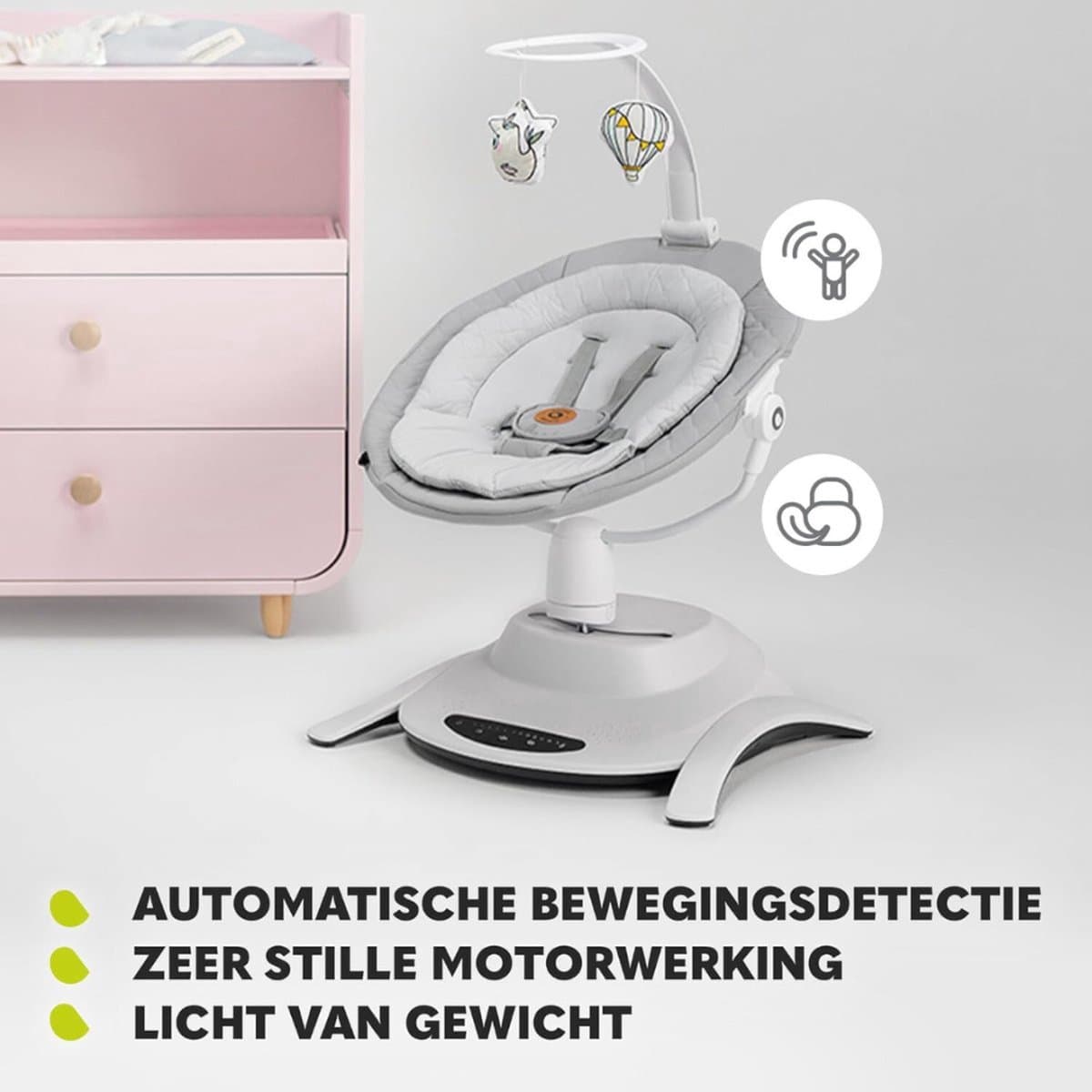 Elektrische Wipstoel - Elektrische Babyschommel - Schommelstoel - Baby Swing - Premium thumbnail 3