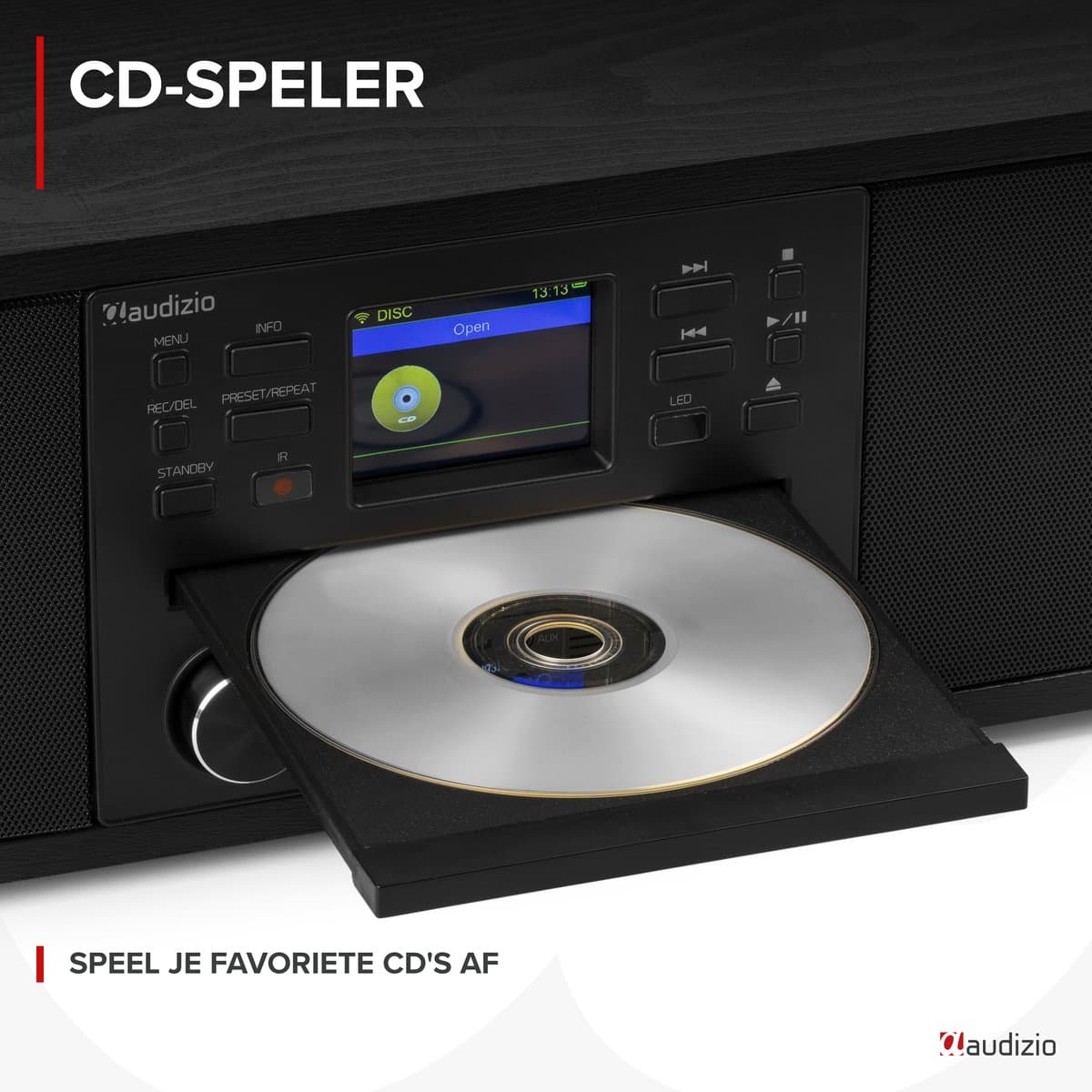 Internetradio - Audizio Avola alles-in-één radio met Bluetooth - DAB+/FM - CD speler - Zwart thumbnail 3