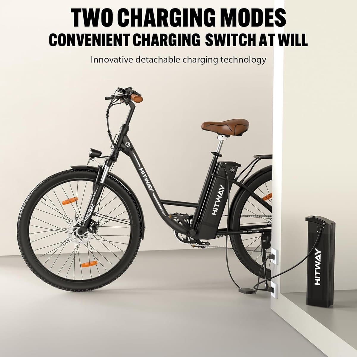 Elektrische Fiets Hitway BK31 - 28 Inch City Commuter EBike met Afneembare 36V 13Ah Lithium Batterij - Damesfiets - E-Bike met 250W Motor - IP54 Waterdicht thumbnail 5
