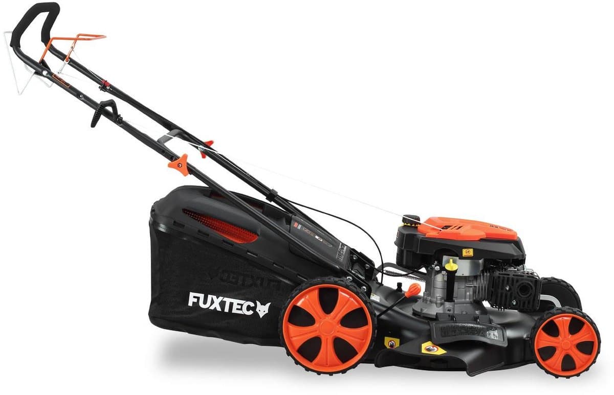 FUXTEC 4-in-1 Benzine grasmaaier FX-RM5396 - 5,3 PK & 53 cm maaibreedte & hoogteverstelling 25-75 mm | 70L grasopvangbak, mulchfunctie & zij-uitworp thumbnail 2
