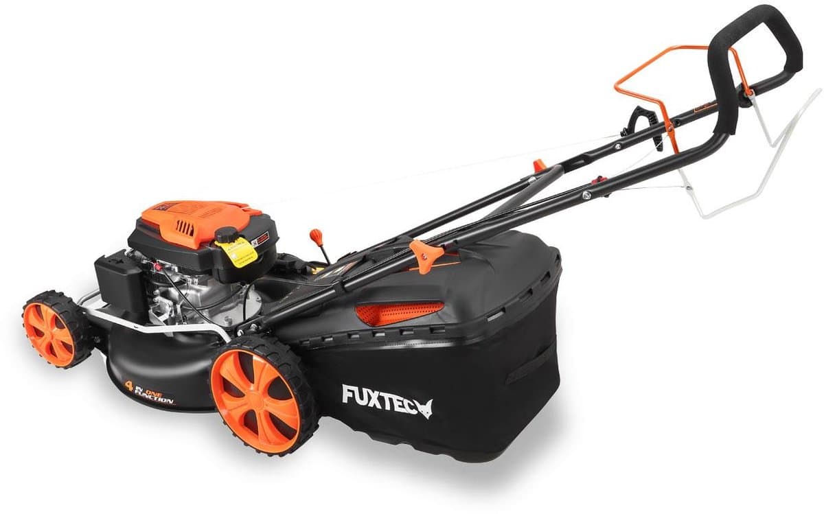 FUXTEC 4-in-1 Benzine grasmaaier FX-RM5396 - 5,3 PK & 53 cm maaibreedte & hoogteverstelling 25-75 mm | 70L grasopvangbak, mulchfunctie & zij-uitworp thumbnail 6