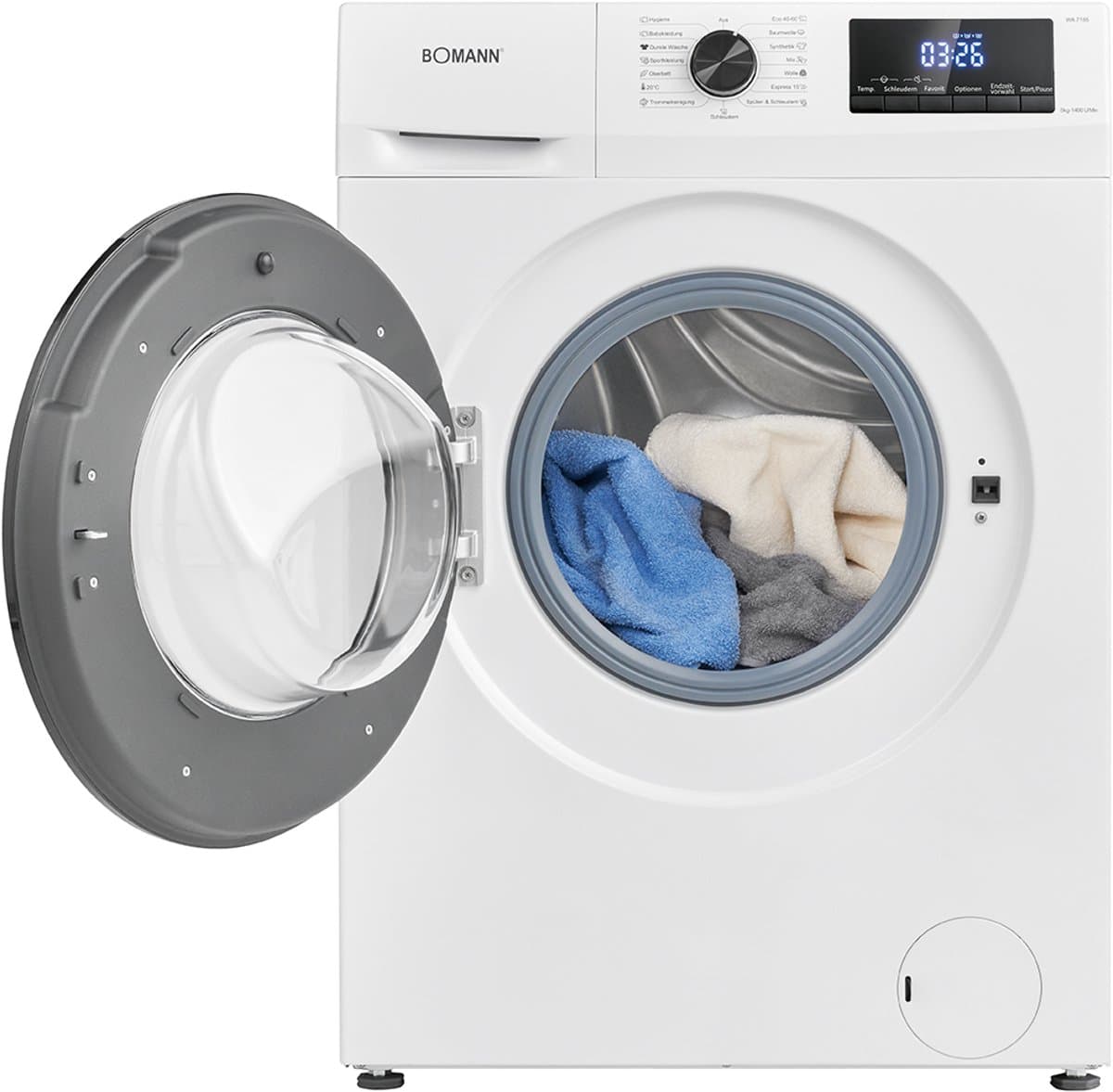 Bomann WA 7185 W wasmachine met 8 kg en stoomfunctie thumbnail 7