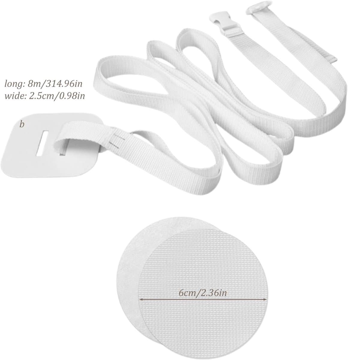 Babybed Riem - Wieg Bevestiging - Veilig Slapen - Verstelbaar 8 Meter - 2.6cm Breed - Wit thumbnail 7
