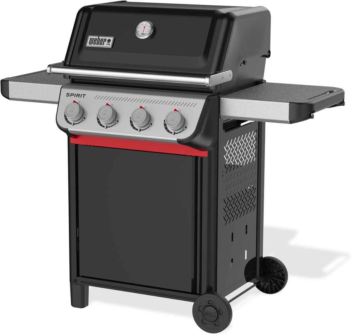 Weber Spirit E-410 - Gasbarbecue - Zwart - 4 Branders met 8,2 kW vermogen - Porselein geëmailleerde gietijzeren grillrooster - 2 Zijtafels - 2 Duurzame wielen - Kast met deur thumbnail 3