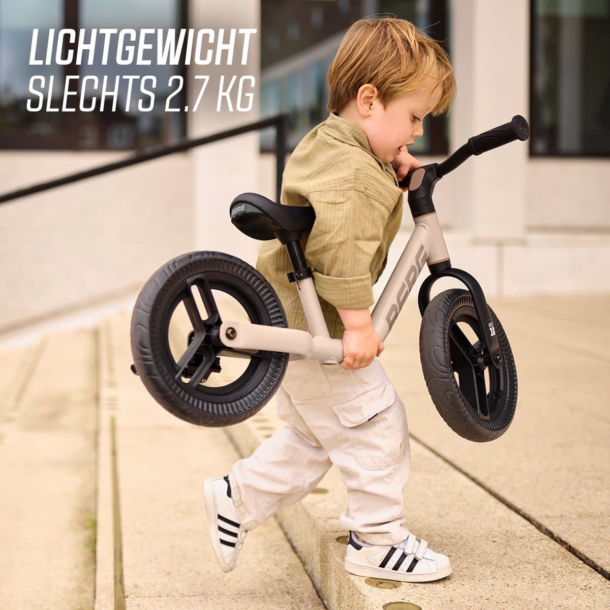 BERG MOOV10 Loopfiets - 2+ jaar - 10 inch - Lichtgewicht - Anti-lek EVA Banden - Verstelbaar Stuur en Zadel - Sand Beige thumbnail 8