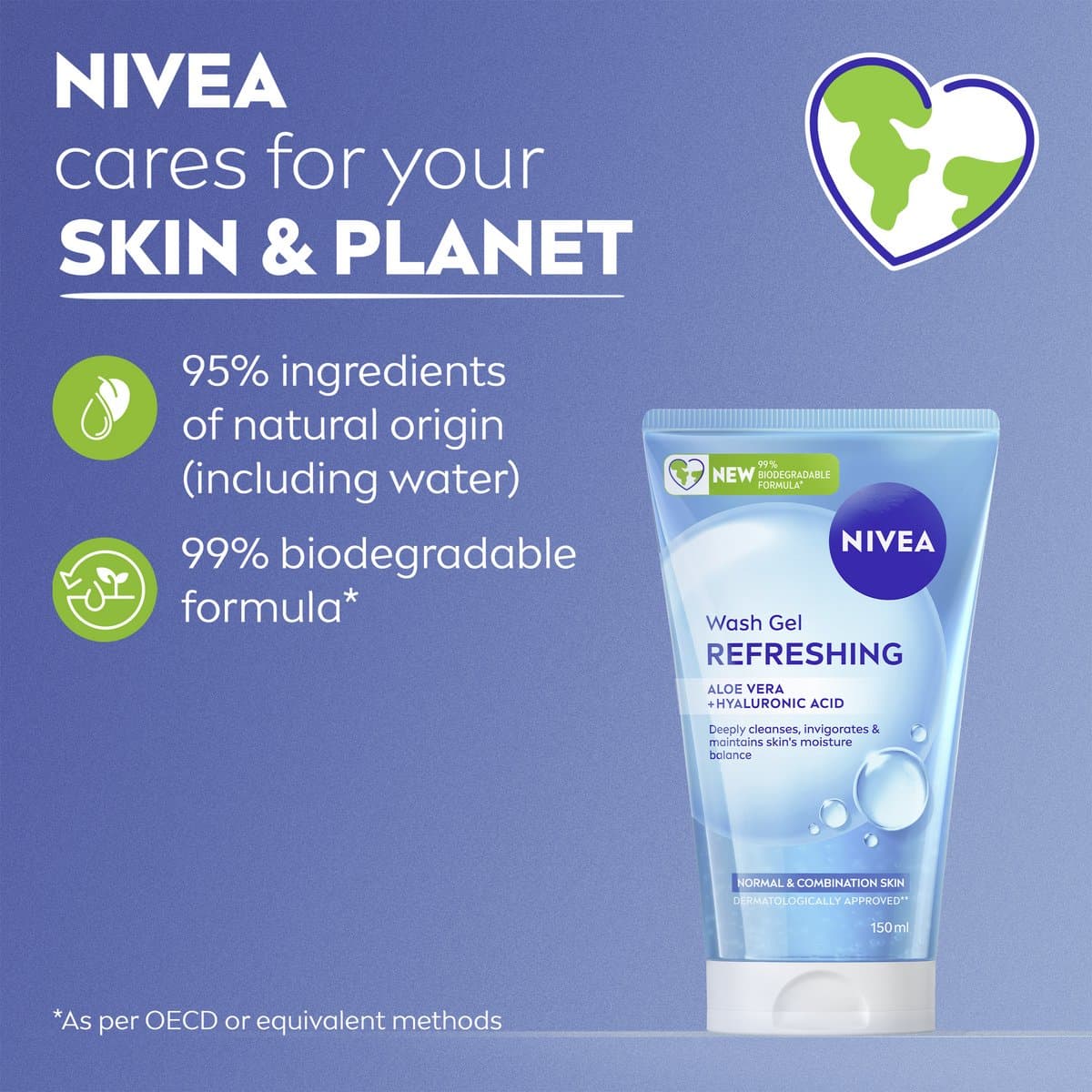 NIVEA Essentials Verfrissende Reinigingsgel Normale Huid - Gezichtsreiniger - Met Vitamine C & E - Cleanser - Gezicht Wassen - 150 ml thumbnail 4