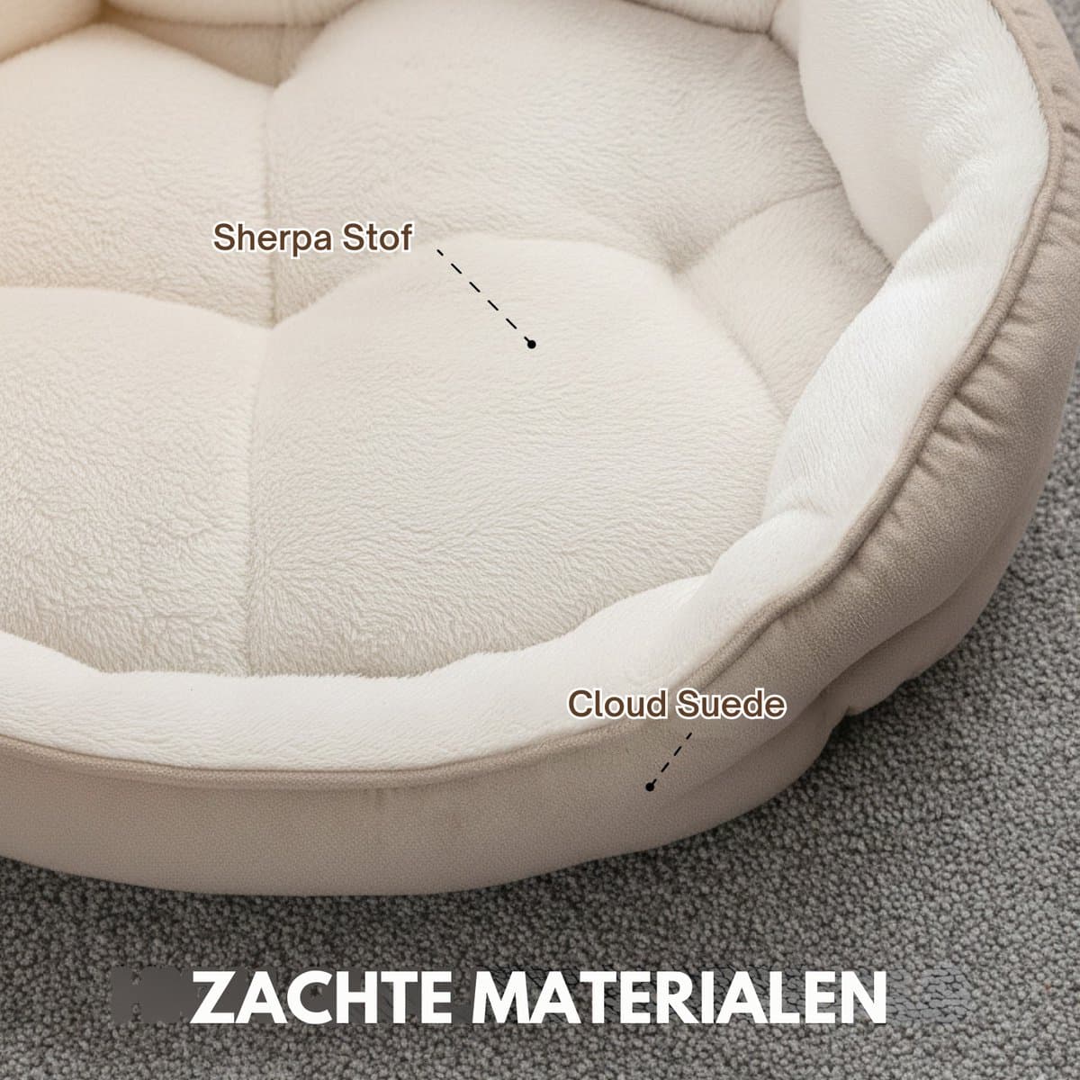 Pebble Kattenmand & Hondenmand 64x53 cm - Bruin Wit - Wasbaar - Kattenbed - Kattenkussen thumbnail 7
