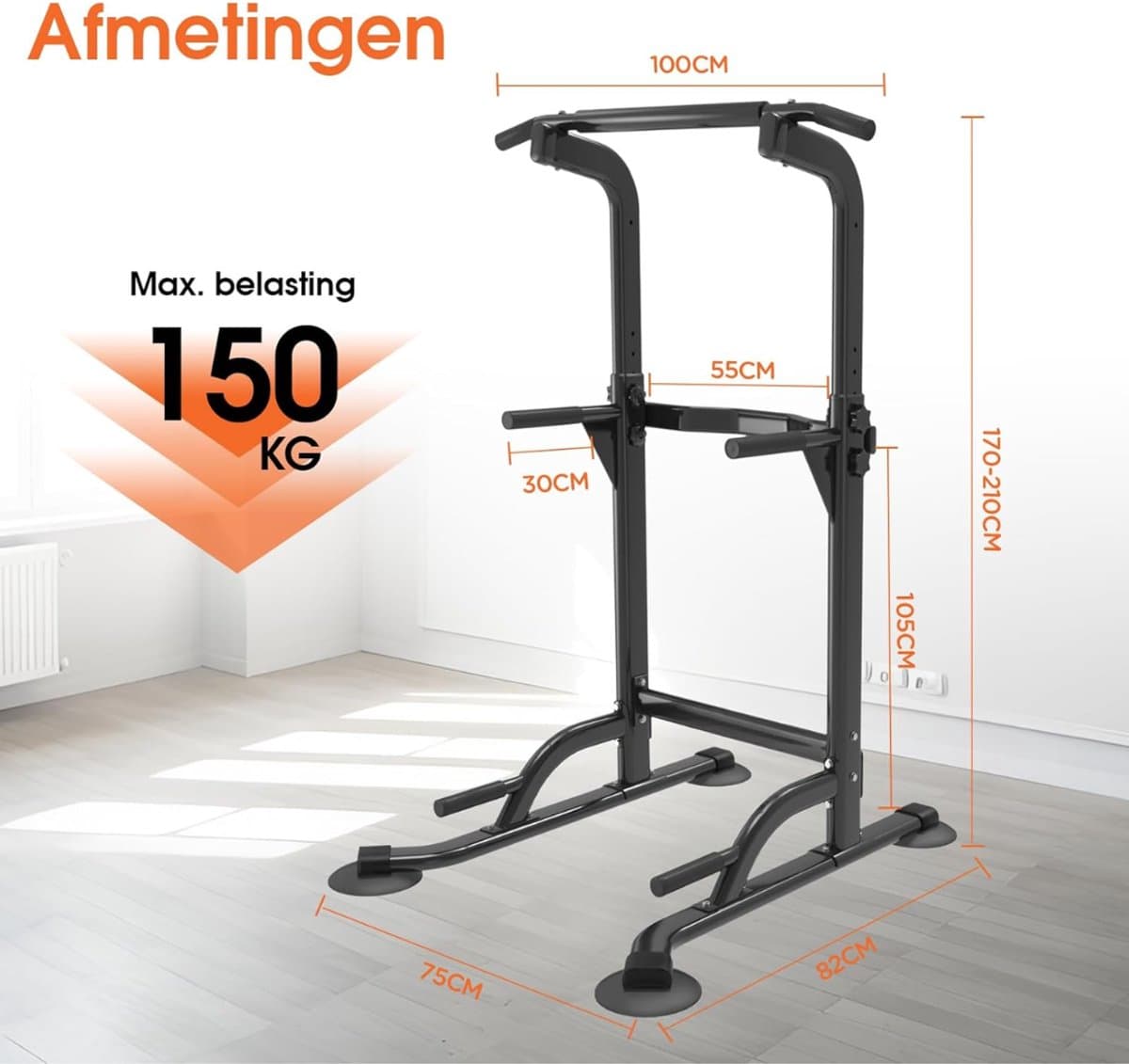 DnA® Squat Rack - Squat Wedge - Power Rack - Zwart - 82cm x 75cm x 210cm thumbnail 2