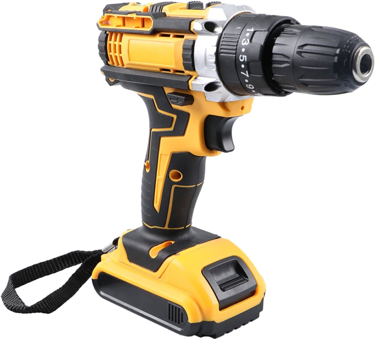 DeWalt-look Accuboormachine 21V Set – 2 Accu's, Snellader, 45 Nm Koppel, Sleutelloze Boorkop en 24-Delige Accessoireset