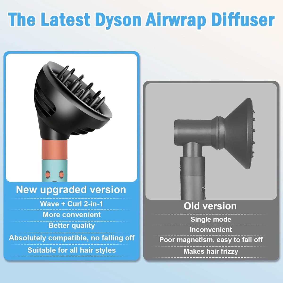 SnelShoppen - Diffuser opzetstukken voor haardroger, golven en krullen diffuser voor Dyson Airwrap HS05 HS01 HS08, omvormbaar stylingaccessoire voor t thumbnail 2