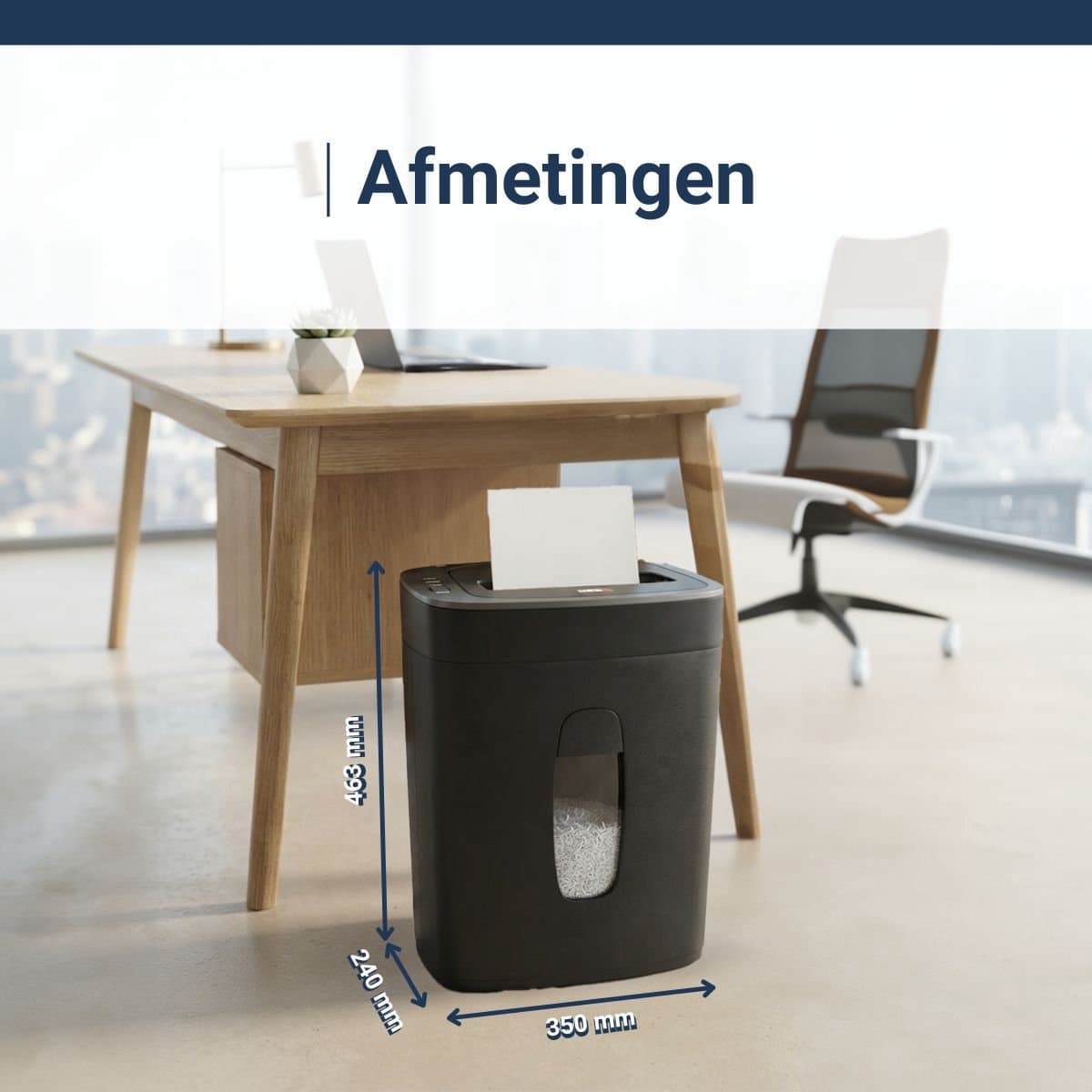 DESQ® Papierversnipperaar - 12 vel - 4 x33 mm - P4 - 19 Liter opvangbak - Slechts 60dB - Ook creditcards - AVG-proof thumbnail 2