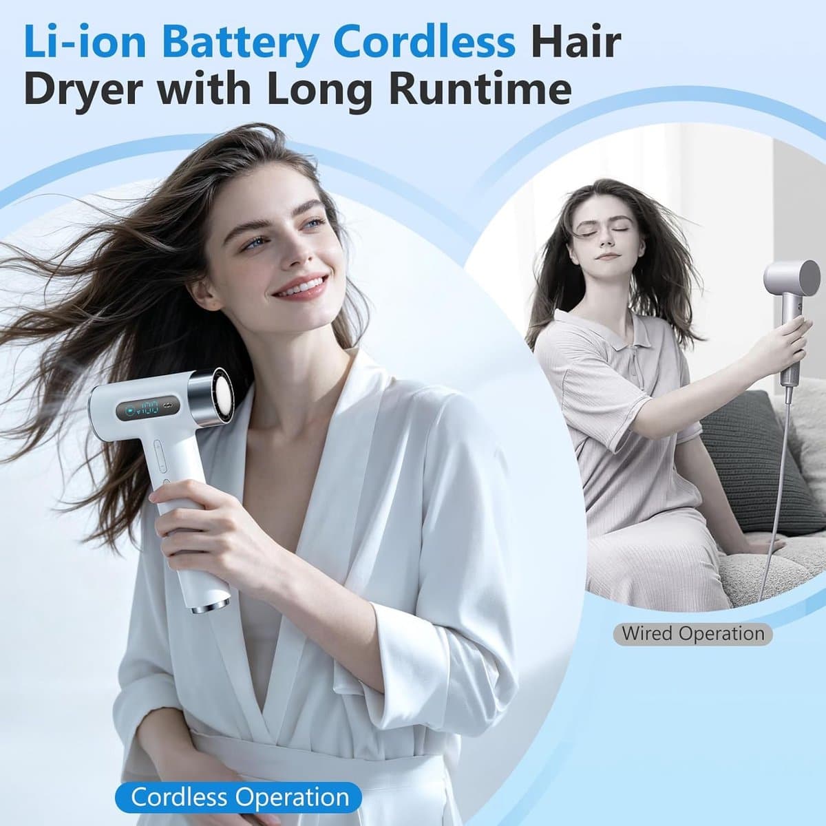 Thijox - Professionele Draadloze Reisföhn met 27000mAh Accu - 100 Temperatuur- en Snelheidsstanden - Draagbare Föhn met Digitaal Display voor Kamperen thumbnail 3