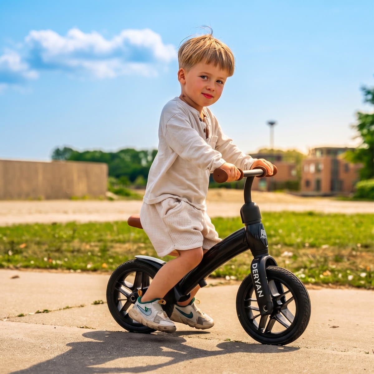 Deryan Luxe Loopfiets 10 inch - Zwart - EVA-wielen thumbnail 5
