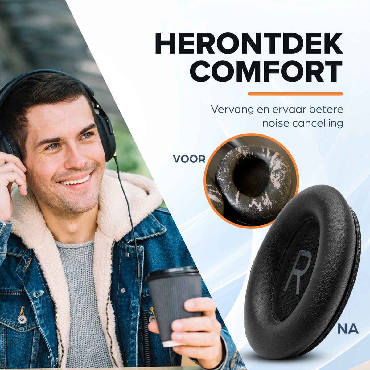 Vervangende oorkussens voor Bose QuietComfort 45 / QC45 / QuietComfort SE - Oorkussens voor koptelefoon - Ear pads headphones - Zwart thumbnail 3