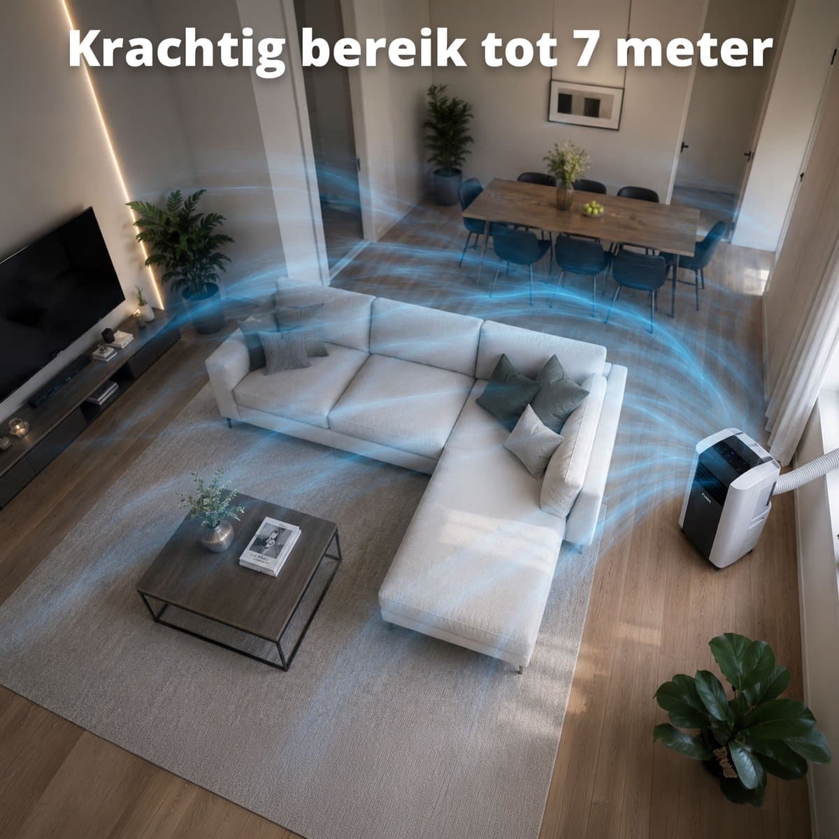 FlinQ Slimme Mobiele Airco 15000 BTU - Verkoelt tot 60m2 - Te bedienen via app - Energieklasse A thumbnail 4