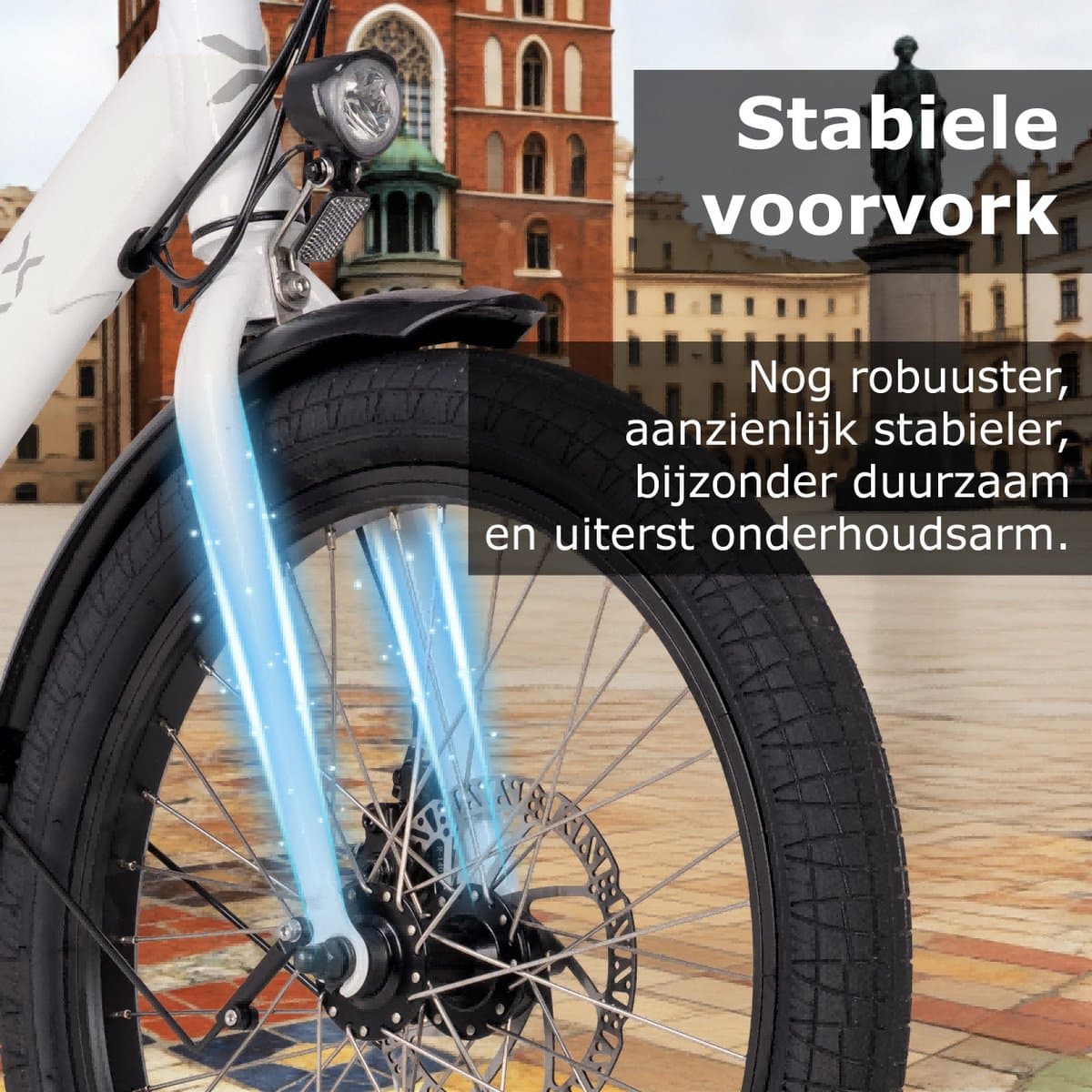 SAXXX Foldi 2.0 – 20 inch opvouwbare elektrische fiets – 36V 460Wh accu – 95% voorgemonteerd – ZOOM mechanische schijfremmen – achterwielmotor – Shimano 7 versnellingen – LCD-display – aluminium frame – kleur-LCD-display- glanzend wit thumbnail 4