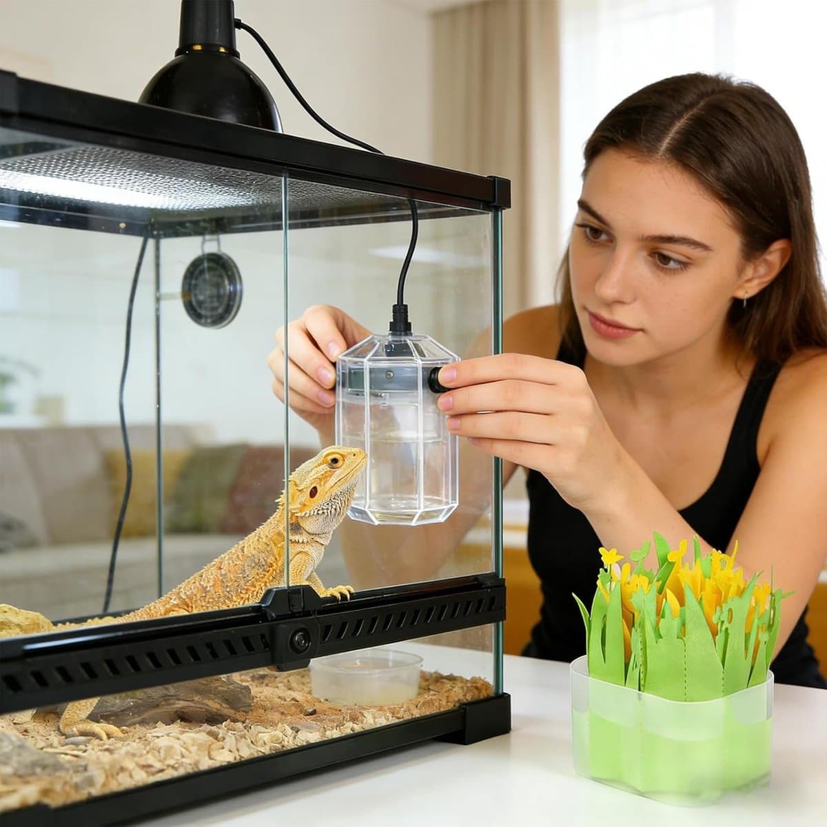 Reptielen Terrarium Luchtbevochtiger - Bevochtigingssysteem Plantenvorm - Terrarium Klimaatbeheersing - Passieve Verdamping Zonder Stroom thumbnail 4