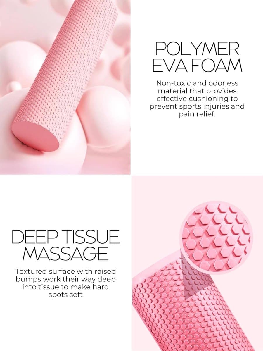 Foam Roller - Schuimrubber rol Massagerol - Spierherstel Yoga - 3D Antislip Oppervlak - 45x15cm - Meerdere Kleuren thumbnail 5