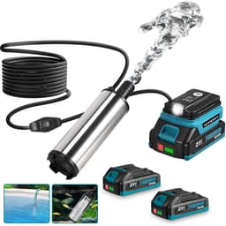 Productfoto van Yofidra accu waterpomp 60 W met twee 21 V-accu's voor water, diesel en olie