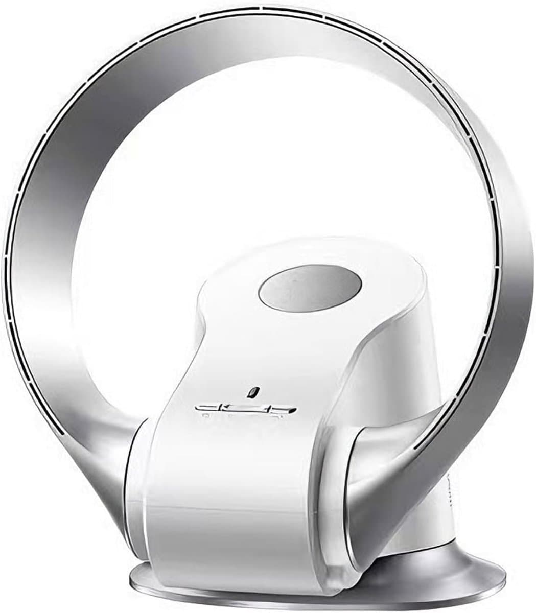 Bladloze Wandventilator 14" – 9 Snelheidsstanden, 90° Oscillerend, Timer, Fluisterstil | Draagbare Tafel- & Wandventilator voor Thuis, Slaapkamer, Kantoor | Inclusief Afstandsbediening – 35W Bladloos Ontwerp (Zilver)