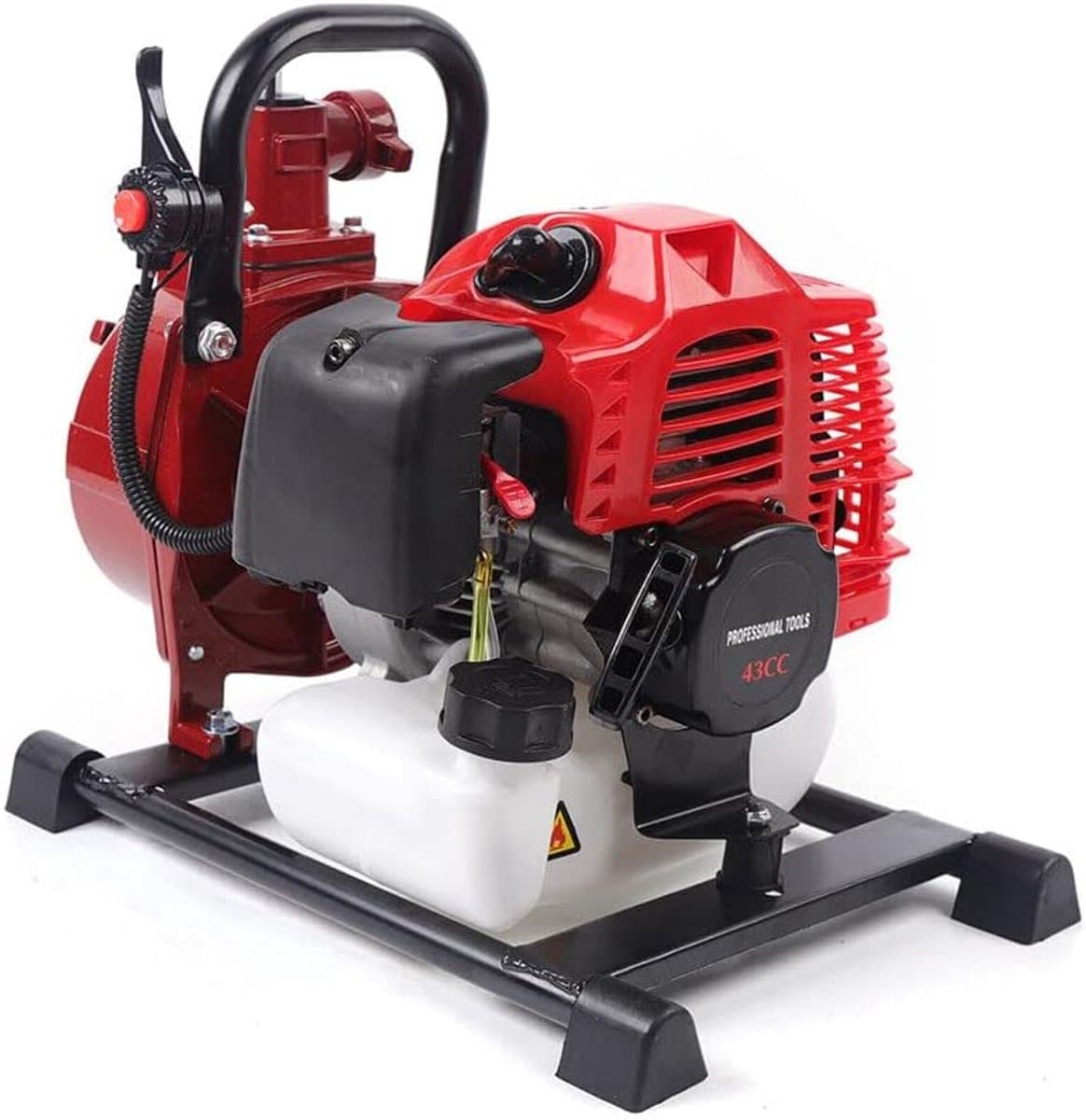 Benzine Waterpomp - Draagbare Tuinpomp - Tuin Bewatering - Tweetakt Motor - 25 mm Inlaat - Rood thumbnail 4