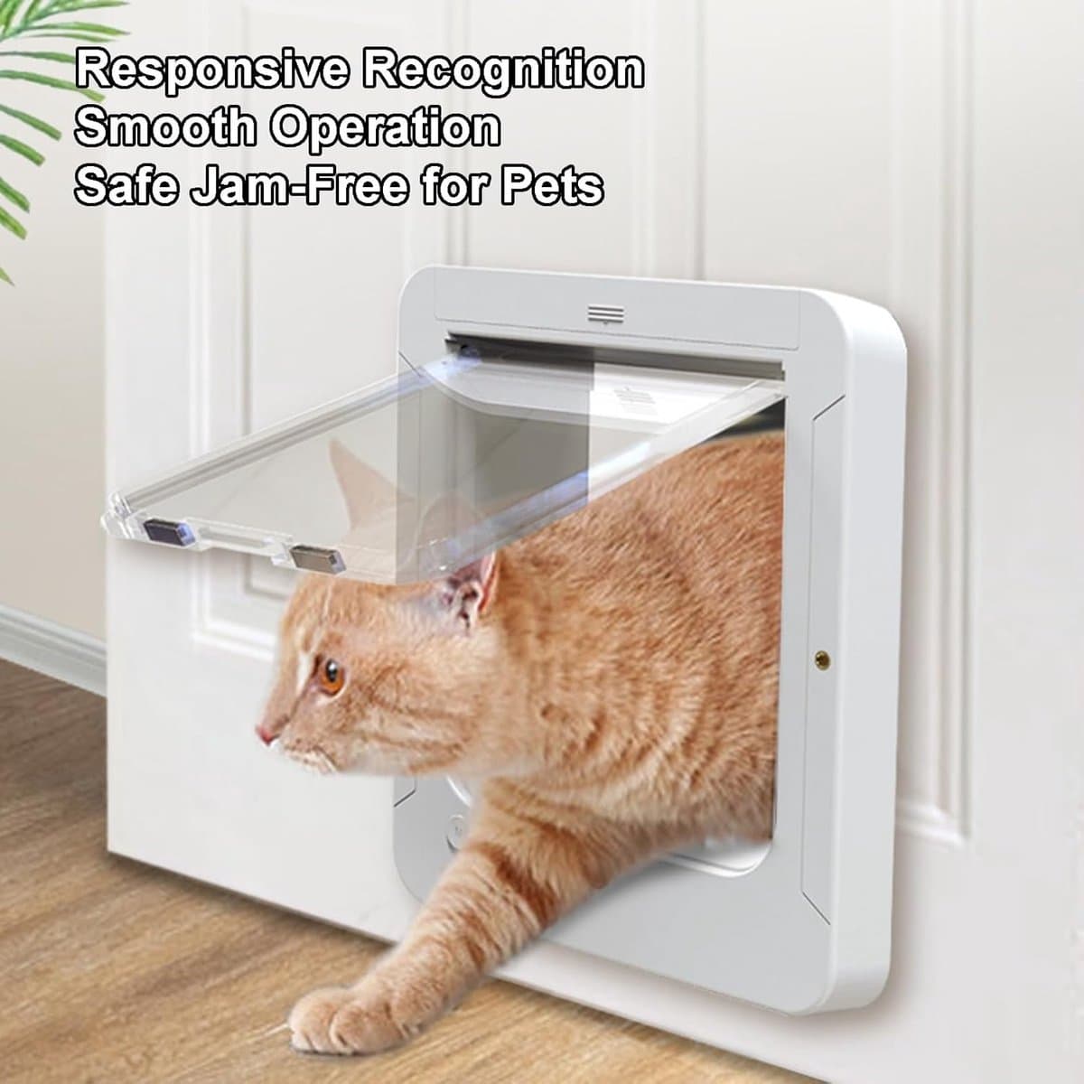 Slim Huisdierluik - Elektronisch Kattenluik - Huisdier Toegang - Microchip Geactiveerd - 26x29.5cm - Wit thumbnail 3