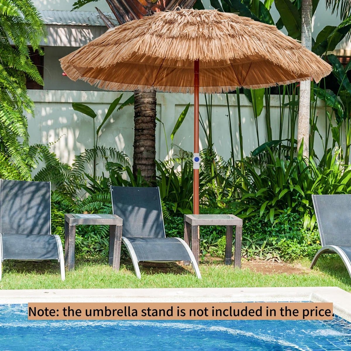 KOMFOTTEU Hawaï parasol - stroparasol van PP - stokparasol - kantelbaar 0-40° - met draagtas - voor tuin, terras en balkon - 155 x 194 cm thumbnail 4