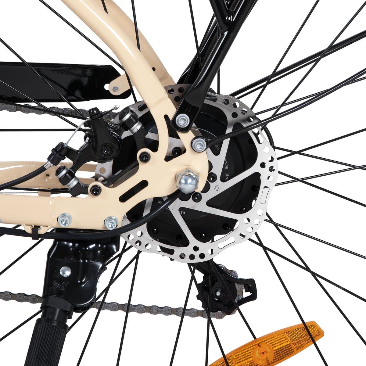 HILAND Rhythm elektrische stadsfiets - 26 inch - 250W motor - 50km actieradius - 36V 7.8Ah accu - Shimano 7-versnellingen - Unisex - Geel thumbnail 8