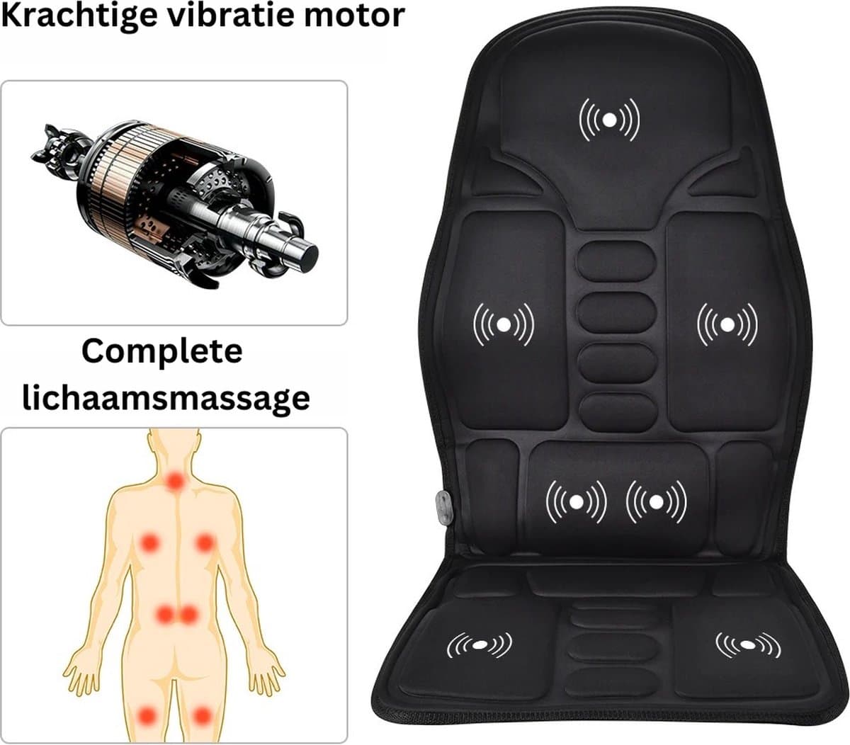 Stoelmassage Apparaat - Rugmassage Apparaat - Rugmassage Stoel - Infrarood Verwarming - Massage - Pijnbestrijding thumbnail 6
